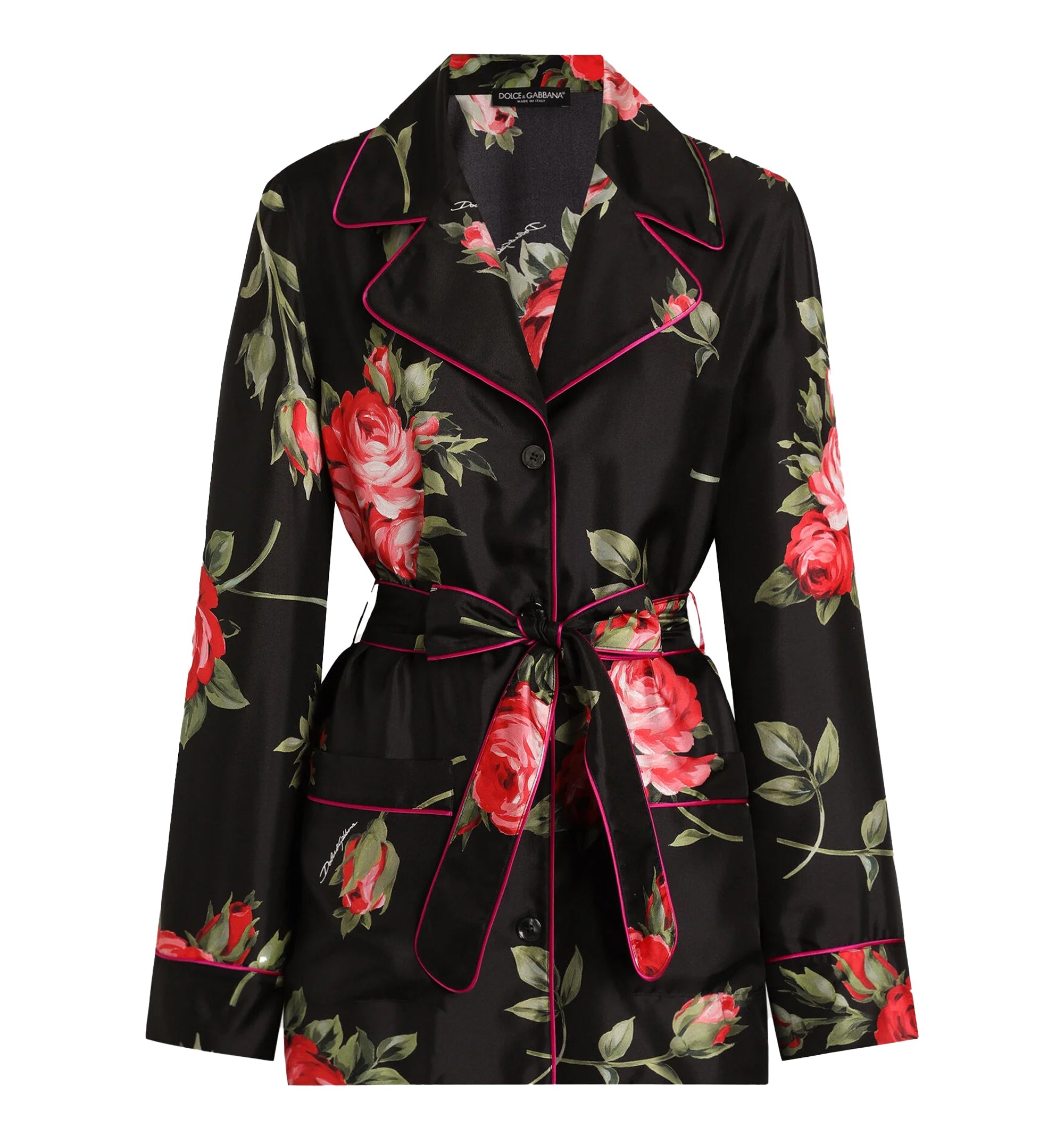 Rose Bouquet-Print Vanity Twill Shirt