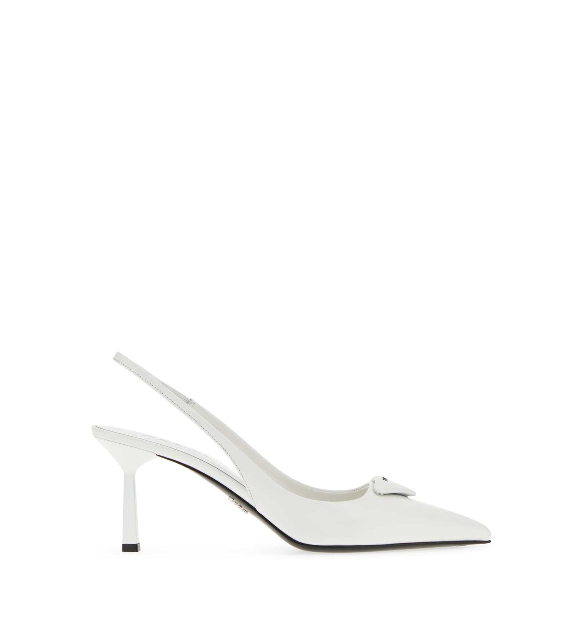Brushed leather slingback pumps
