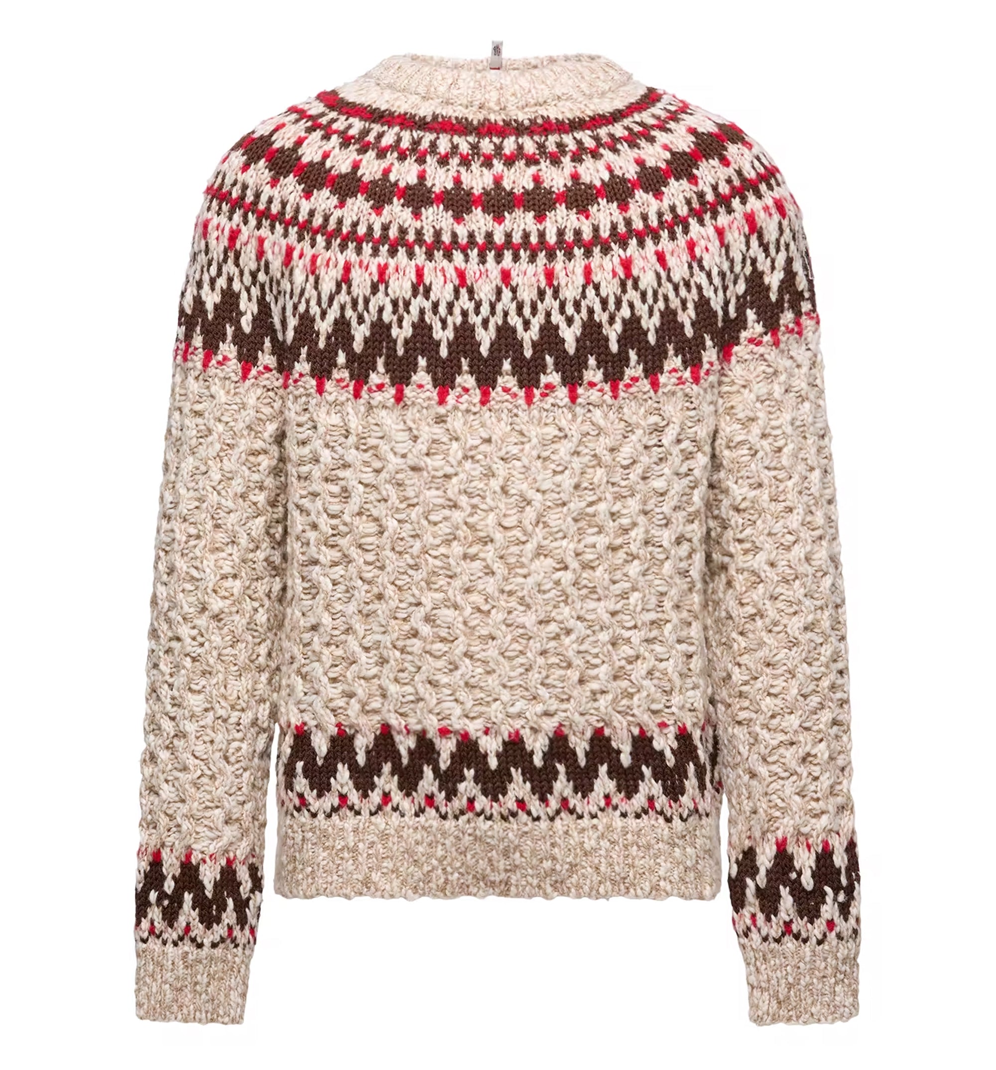 Geometric Jacquard Wool Blend Sweater
