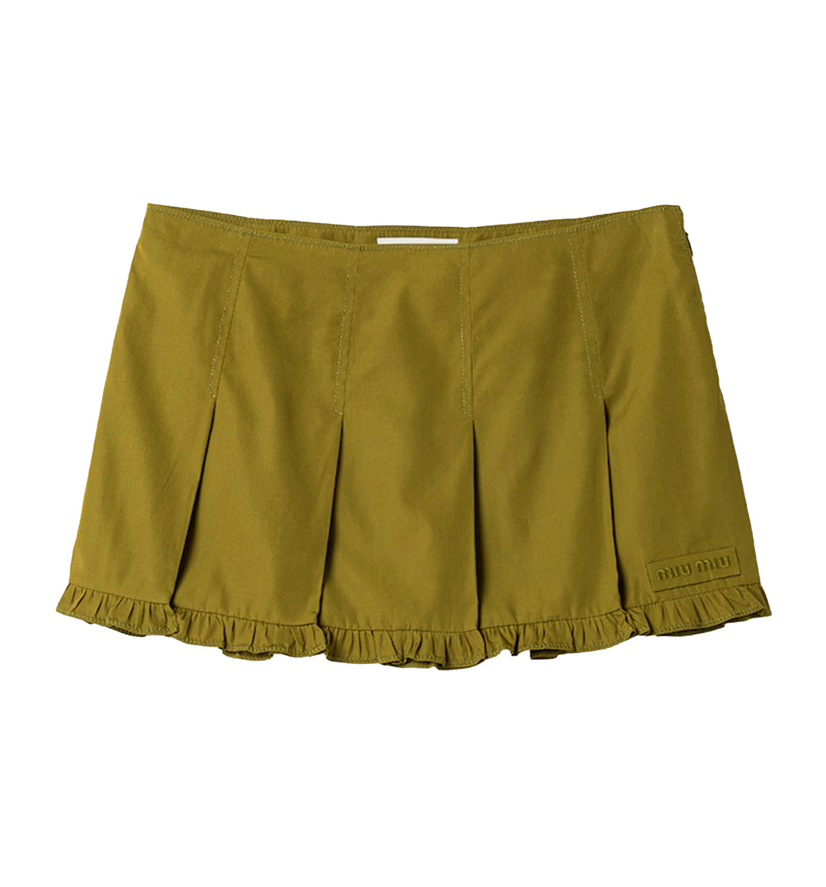 Poplin pleated miniskirt