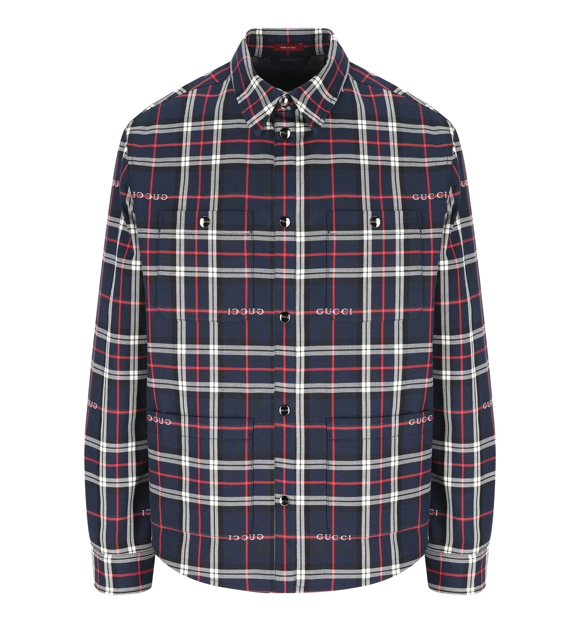 Tartan Cotton Jacquard Padded Shirt