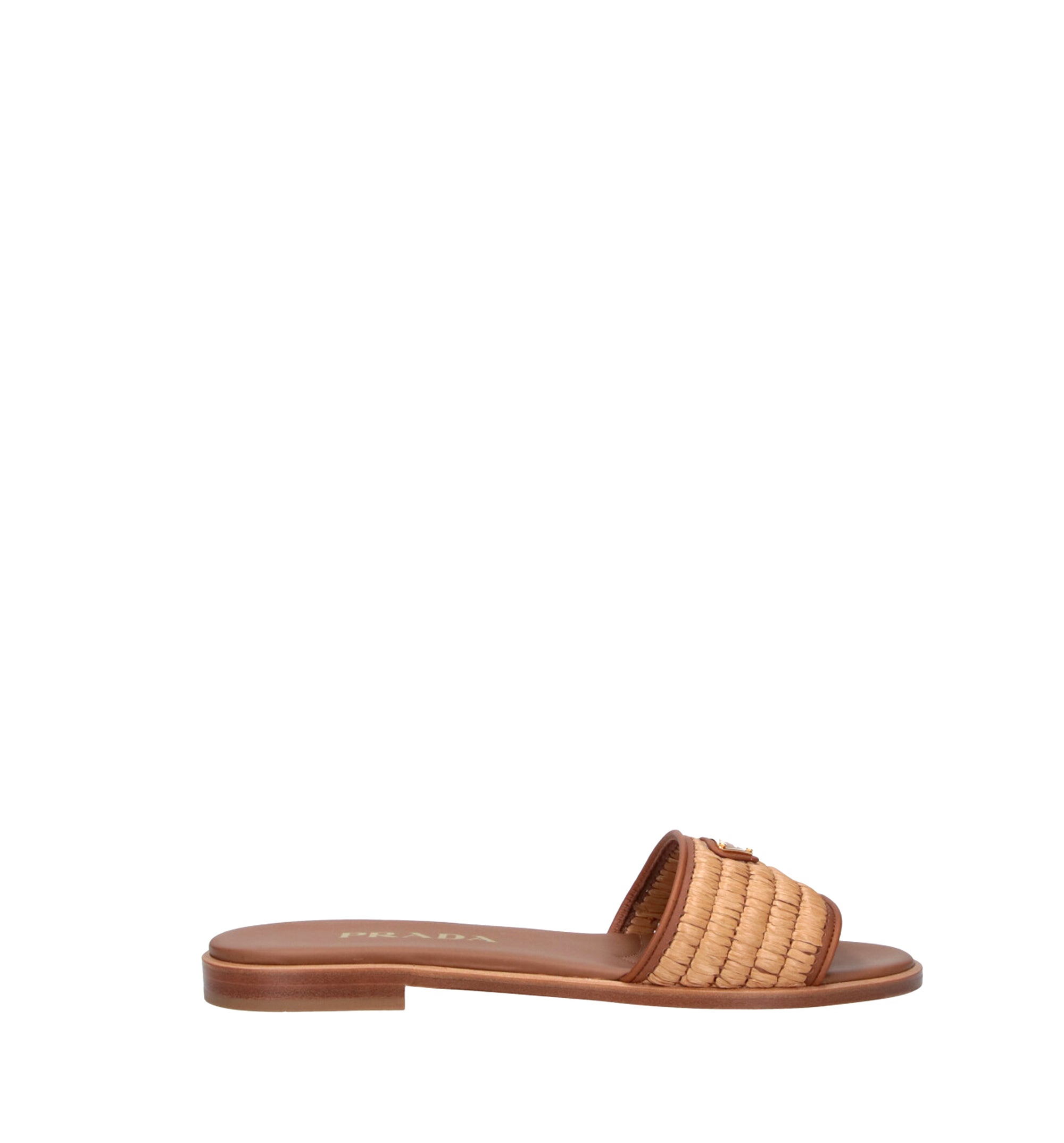 Leather and crochet slides