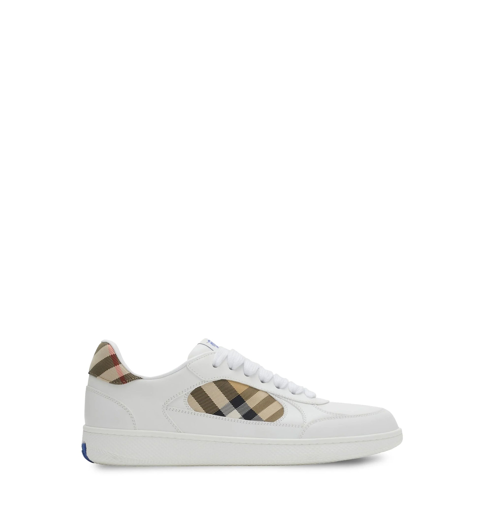 Leather And Check Terrace Sneakers