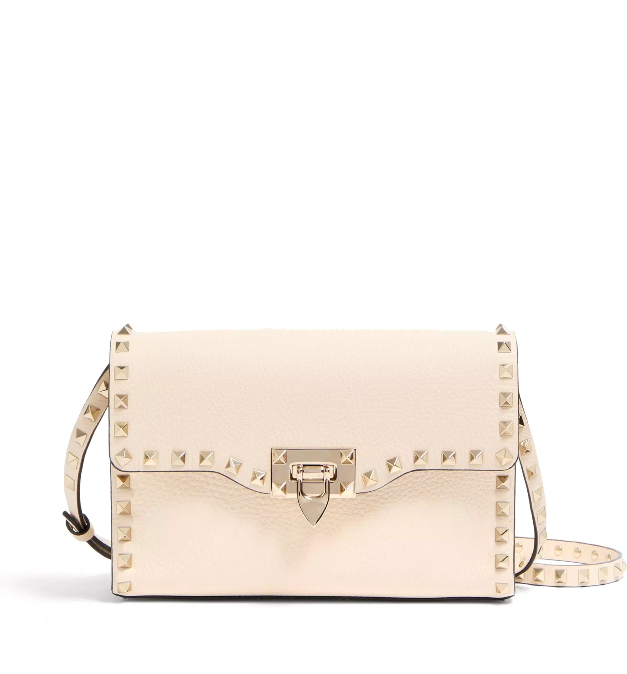 Small Rockstud Grainy Calfskin Crossbody Bag