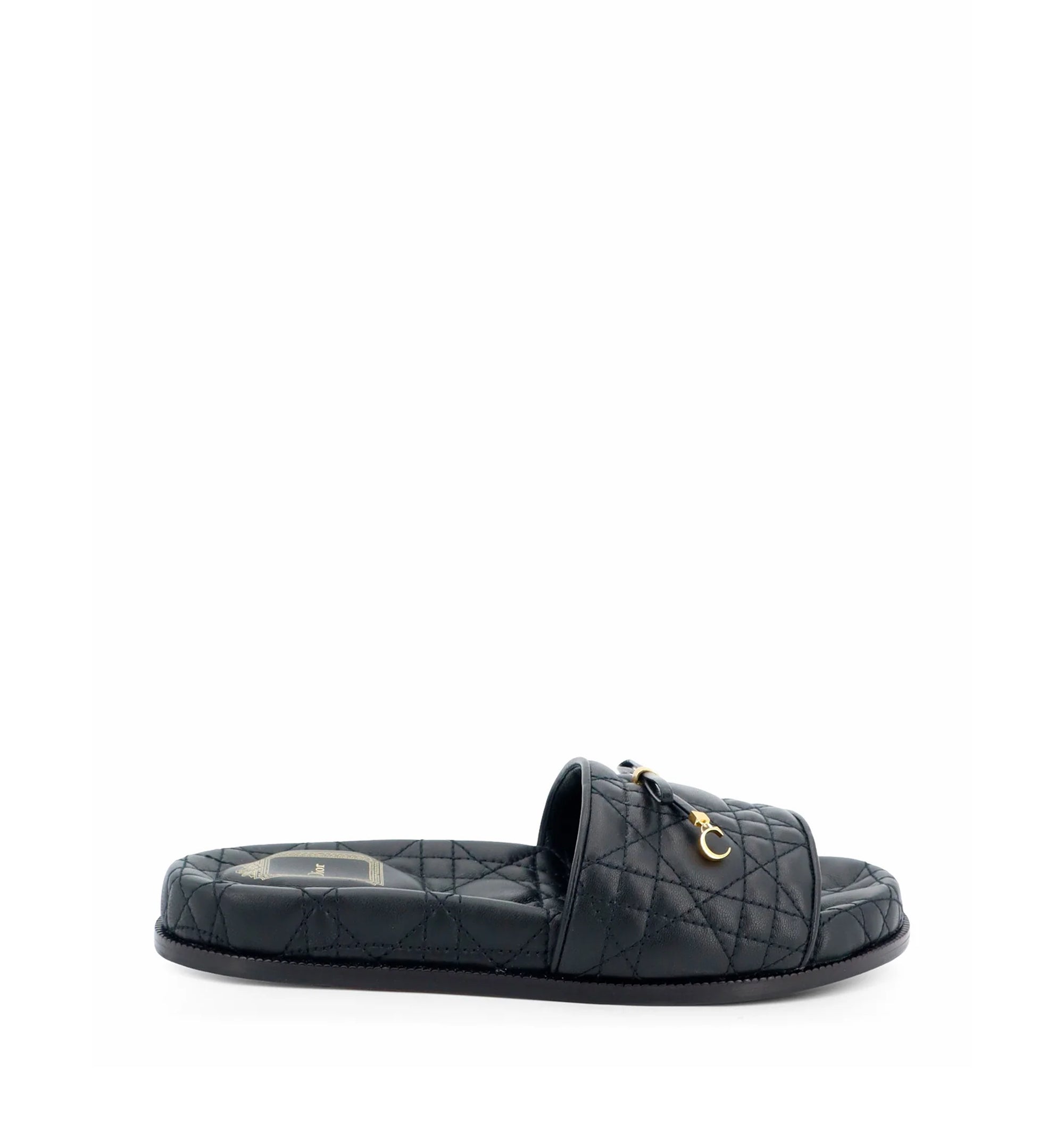 Cannage quilted leather sandals