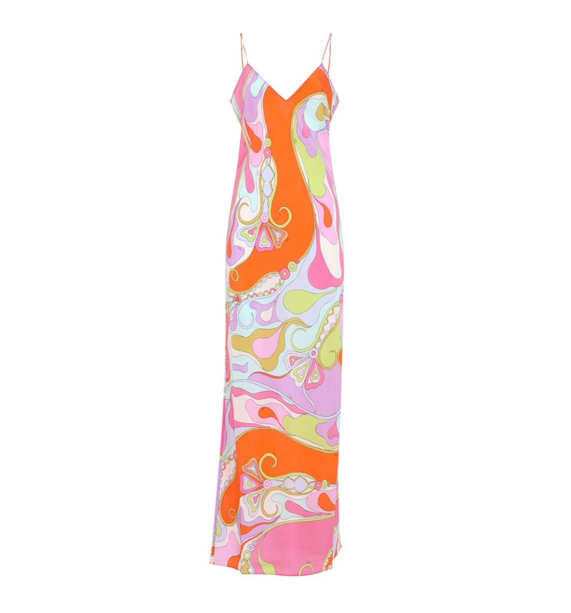 Orchidee Print Silk Dress