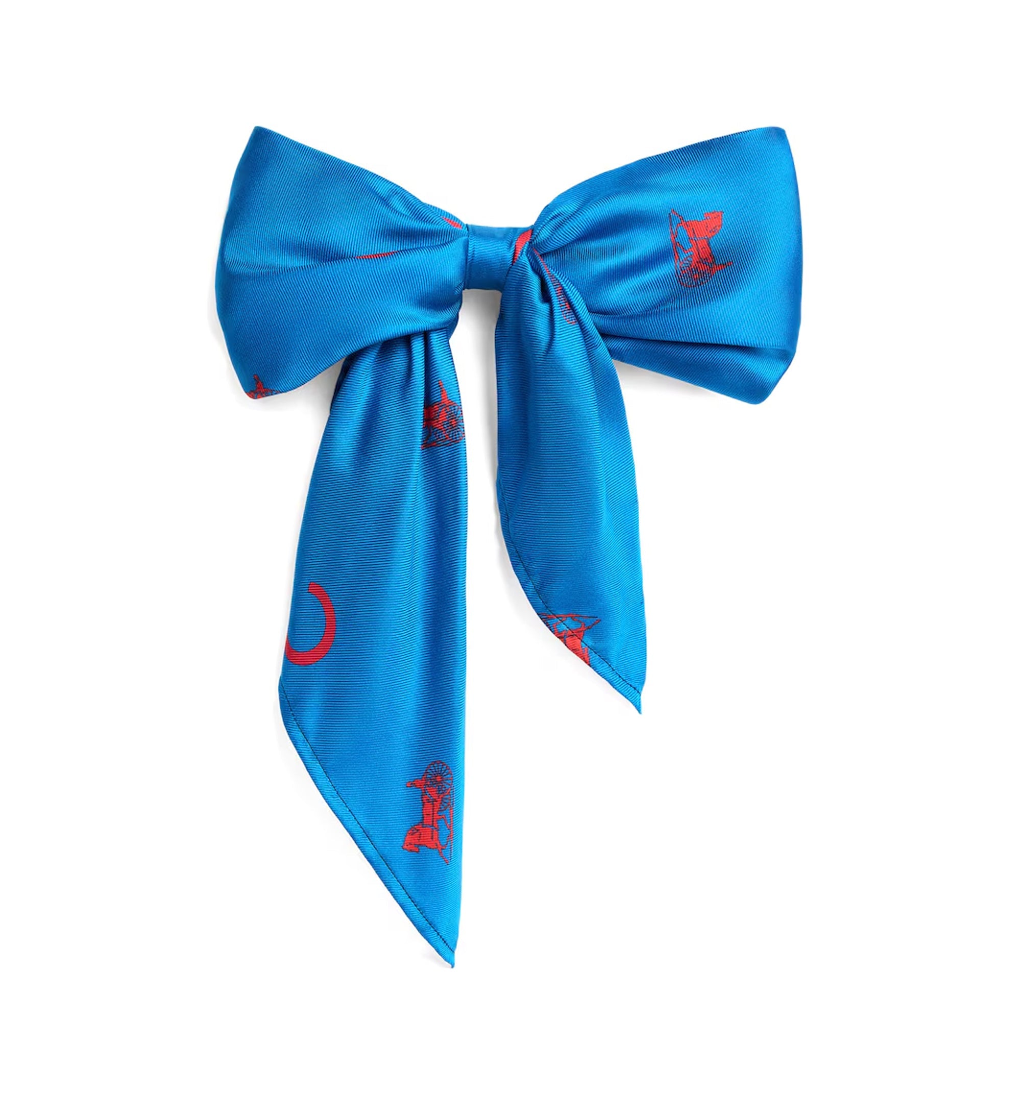 Celine Big Ribbon Hair Clip In Silk And Steel