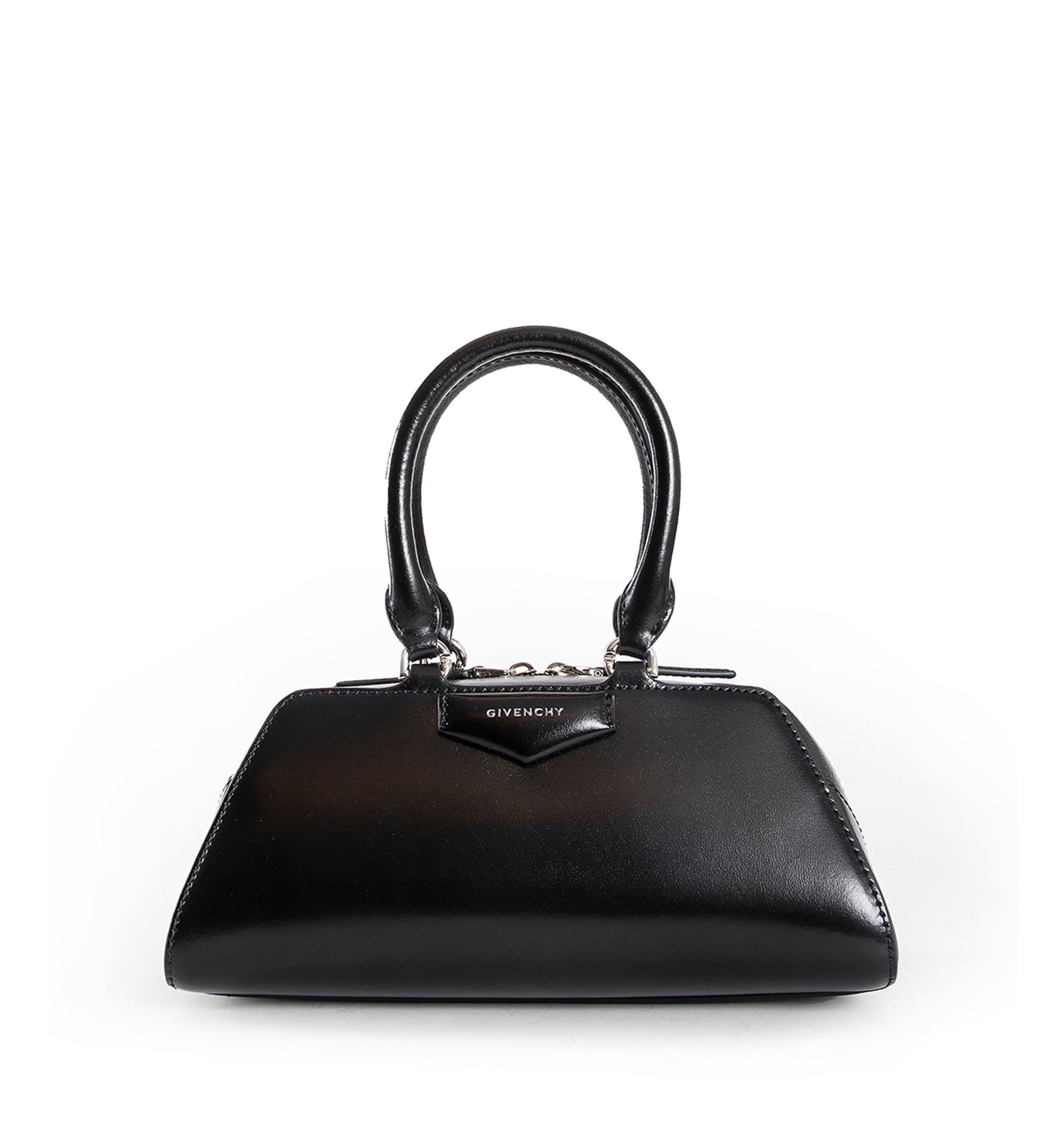 Mini Antigona East-West bag in Box leather - Black