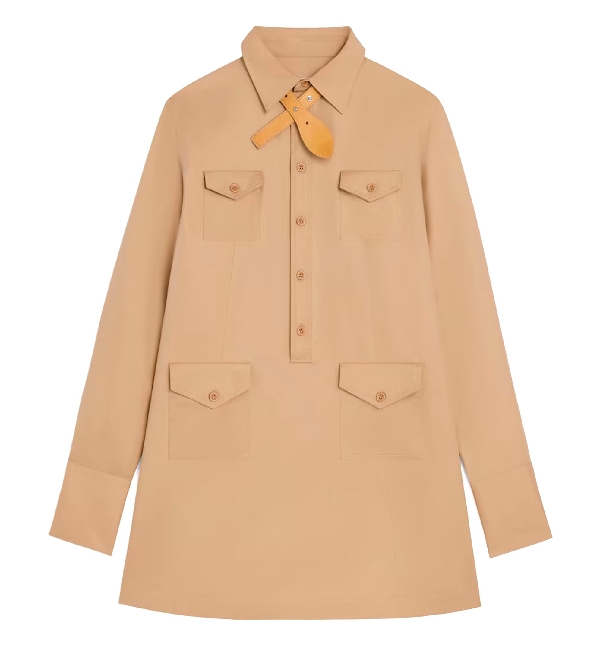 Shirt Dress In Cotton And Silk Twill