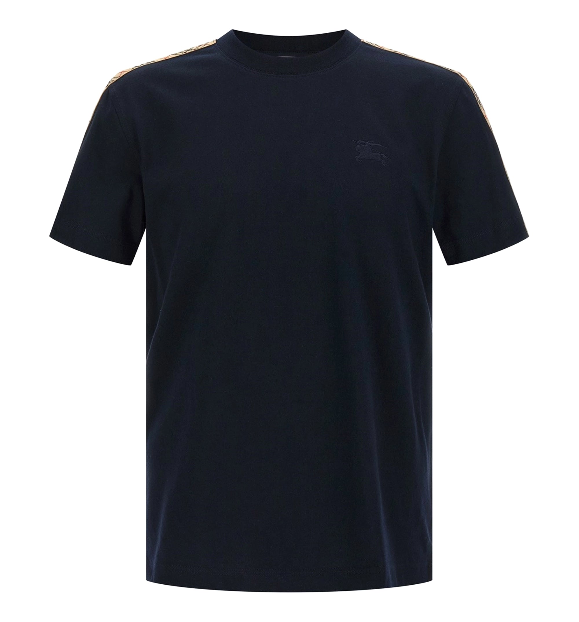 Check Trim Cotton T-Shirt