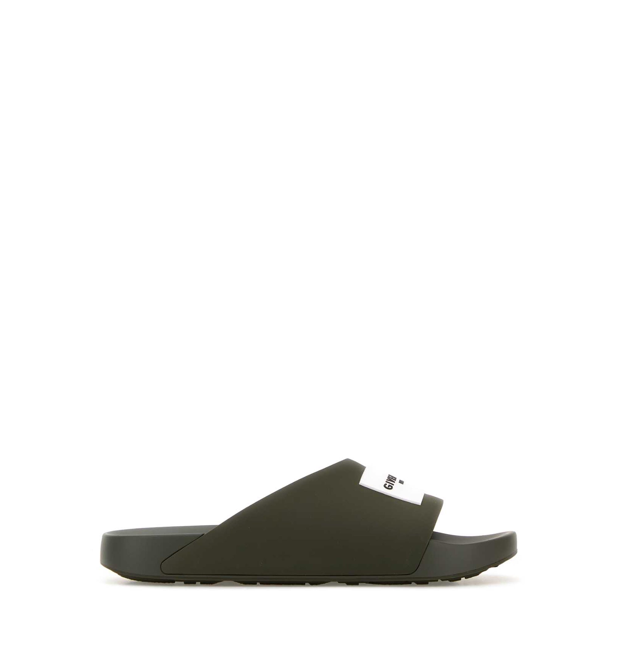 Label Slide Mules in Rubber