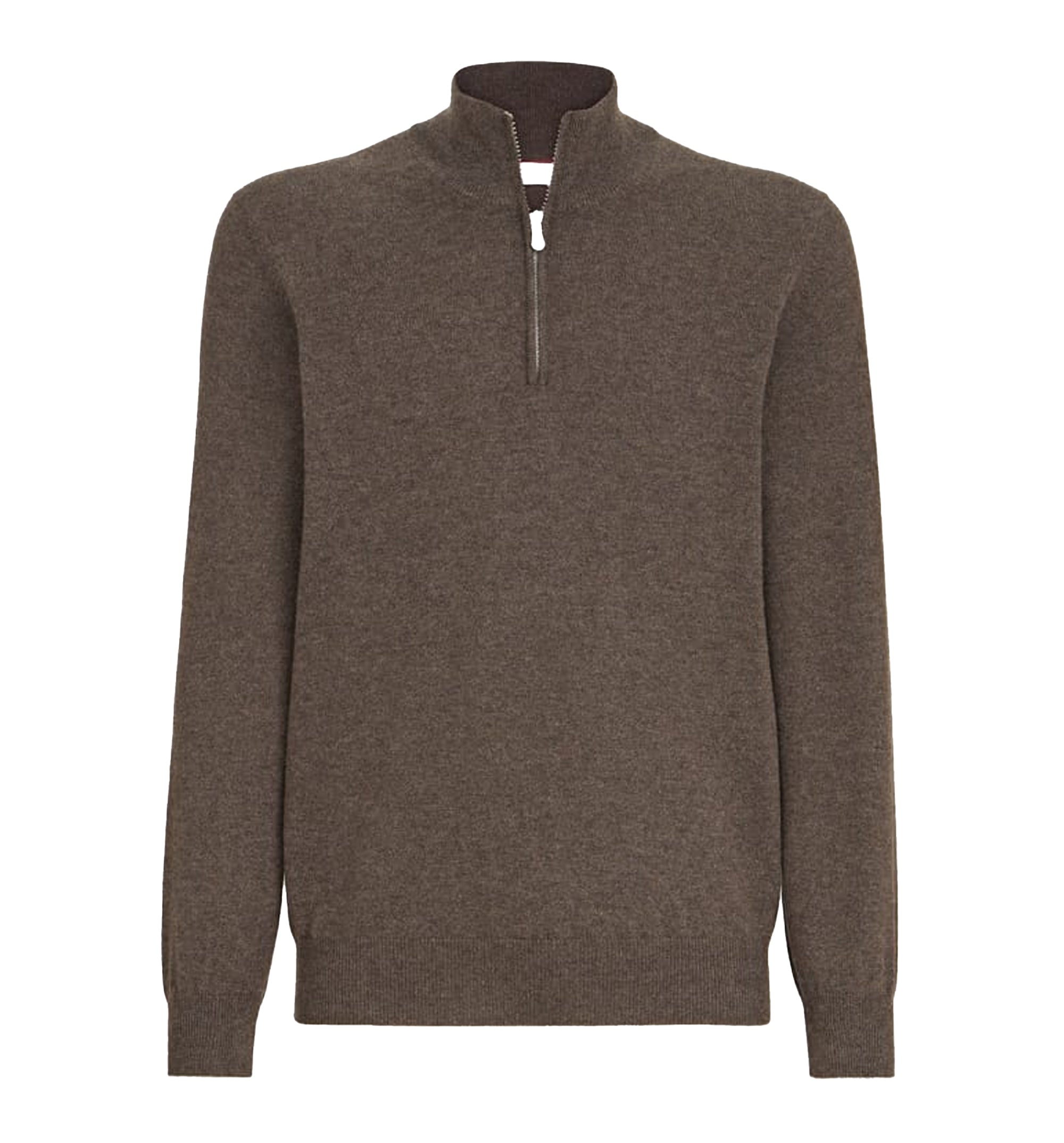 Cashmere sweater with half zip