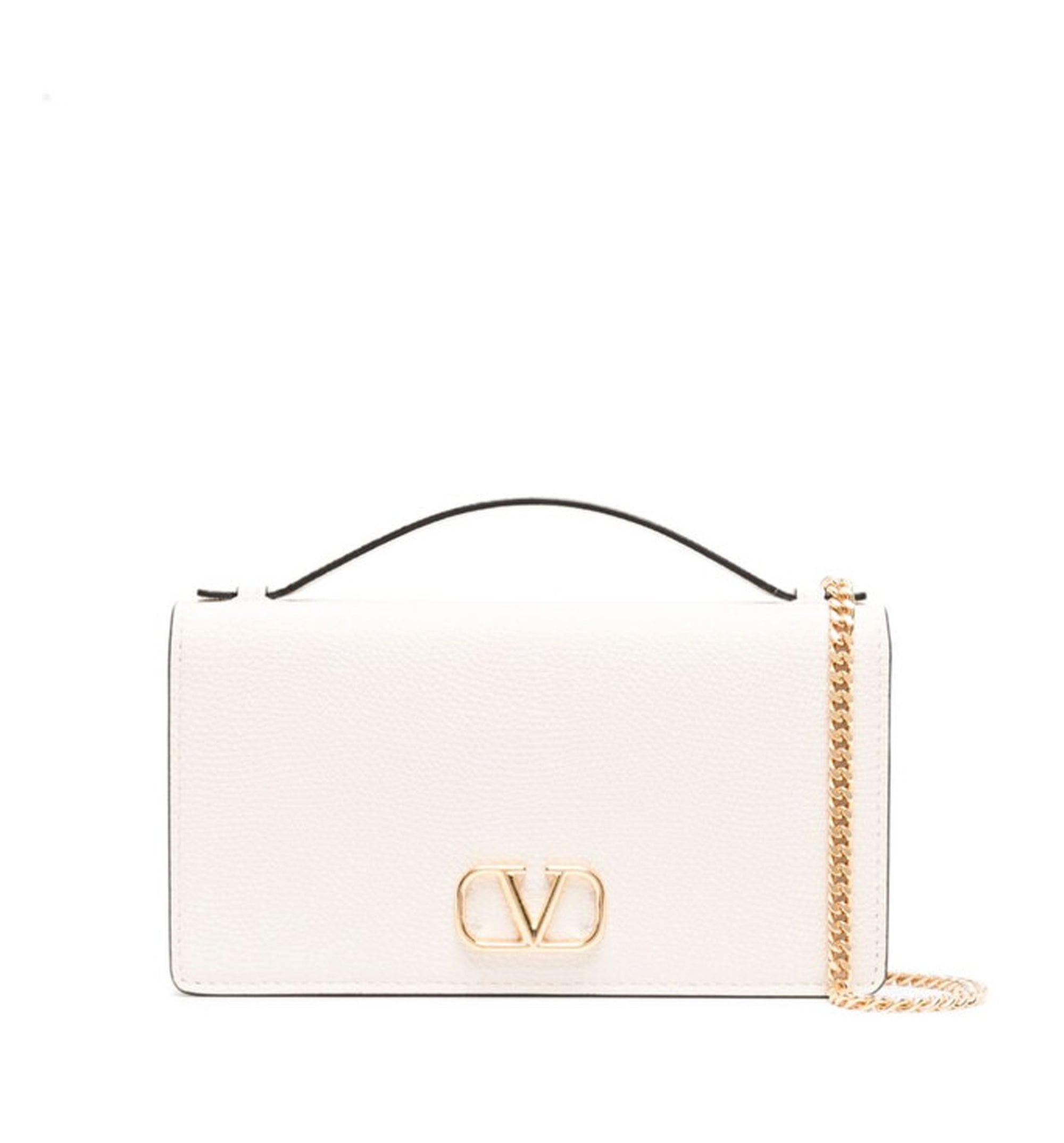 VLogo Signature Leather Wallet On Chain
