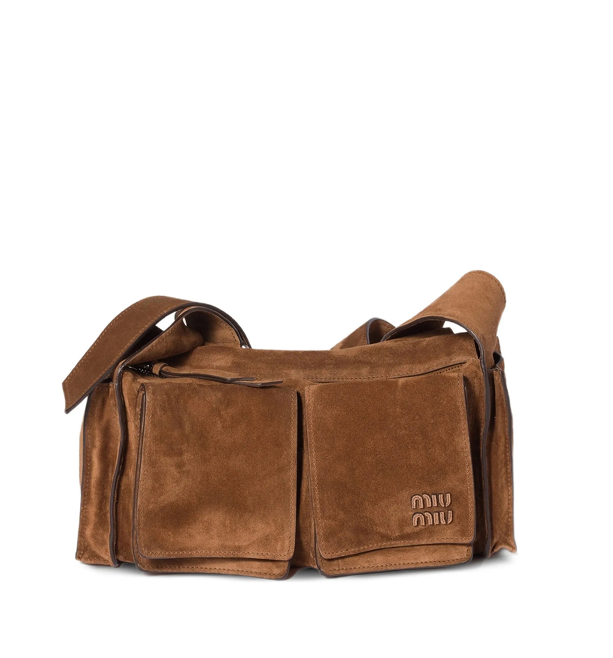 Utilitaire suede shoulder bag