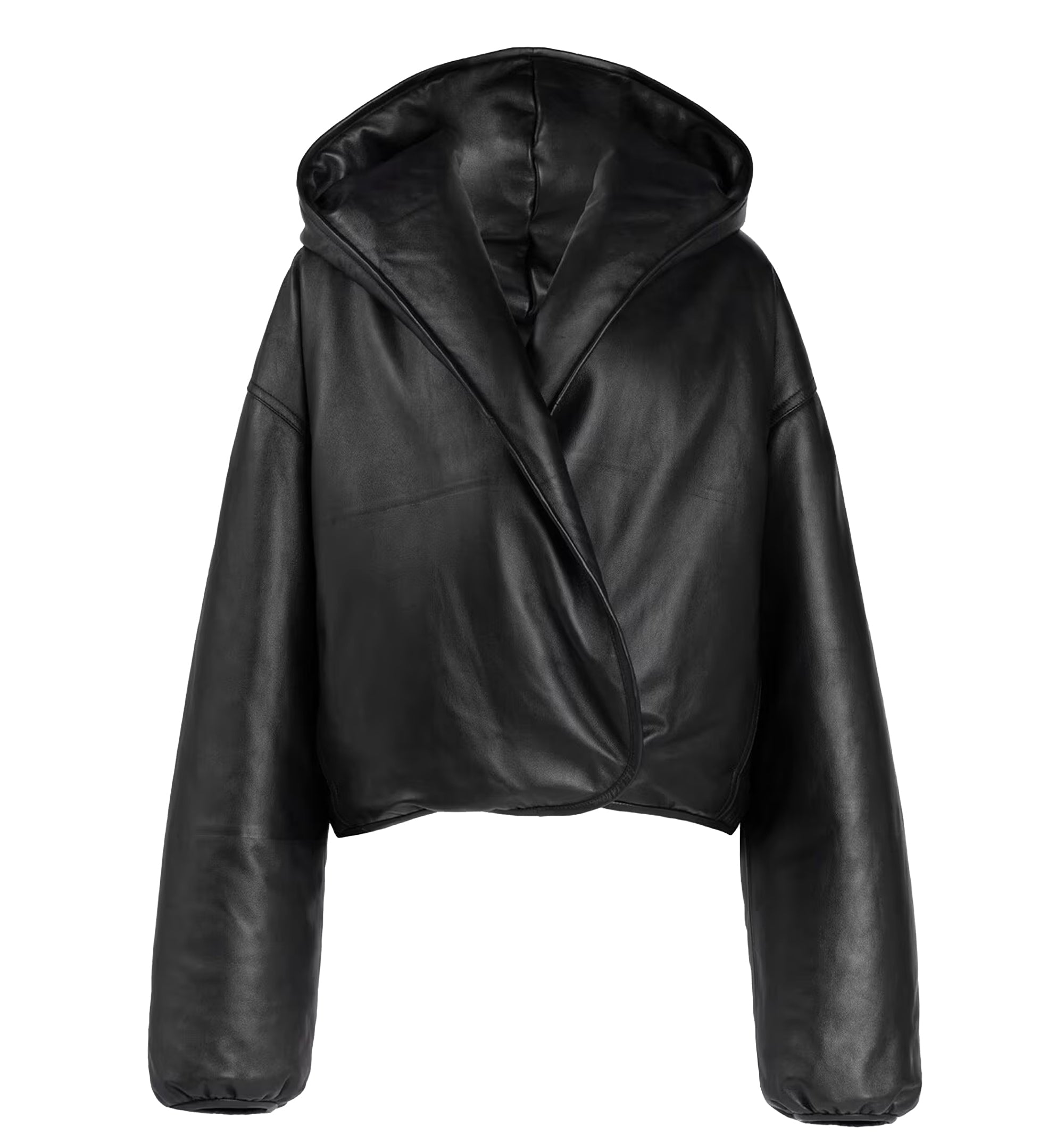 Hooded Leather Bomber