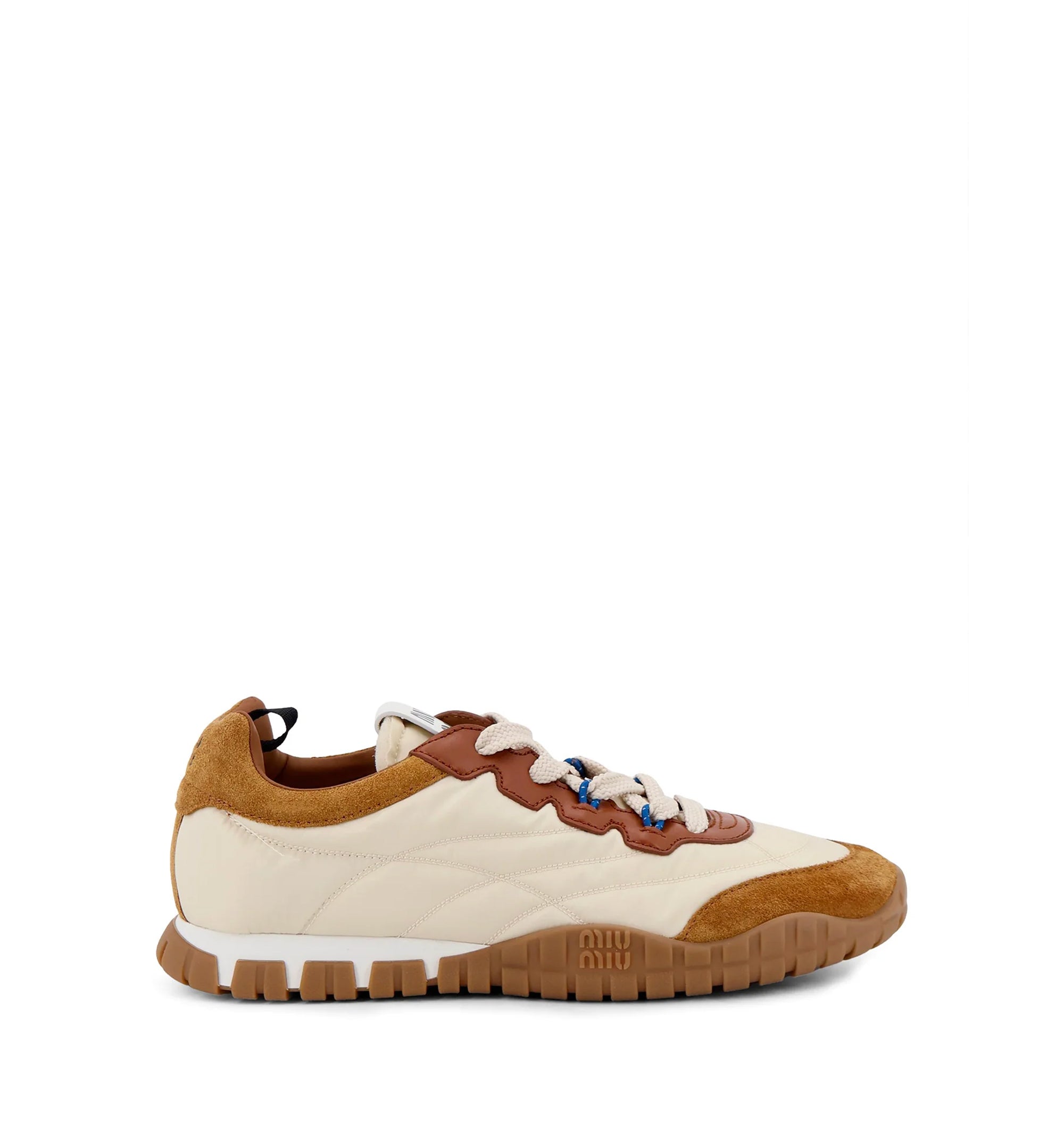 Tyre technical fabric and suede sneakers
