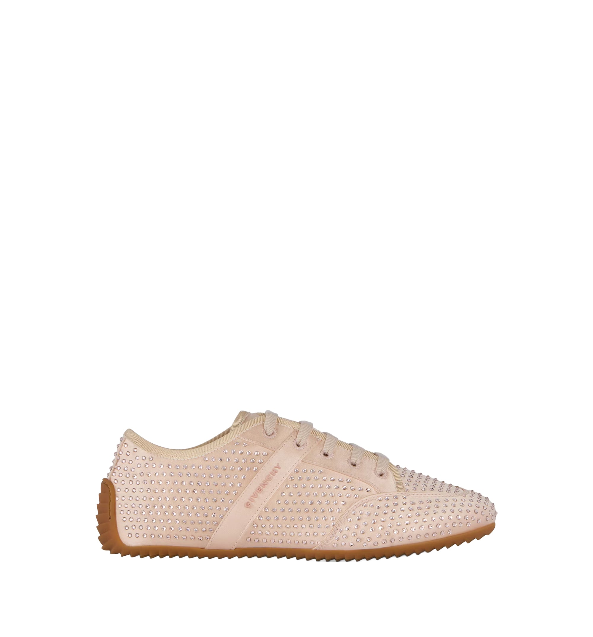 Slim Sneakers In Satin With Strass