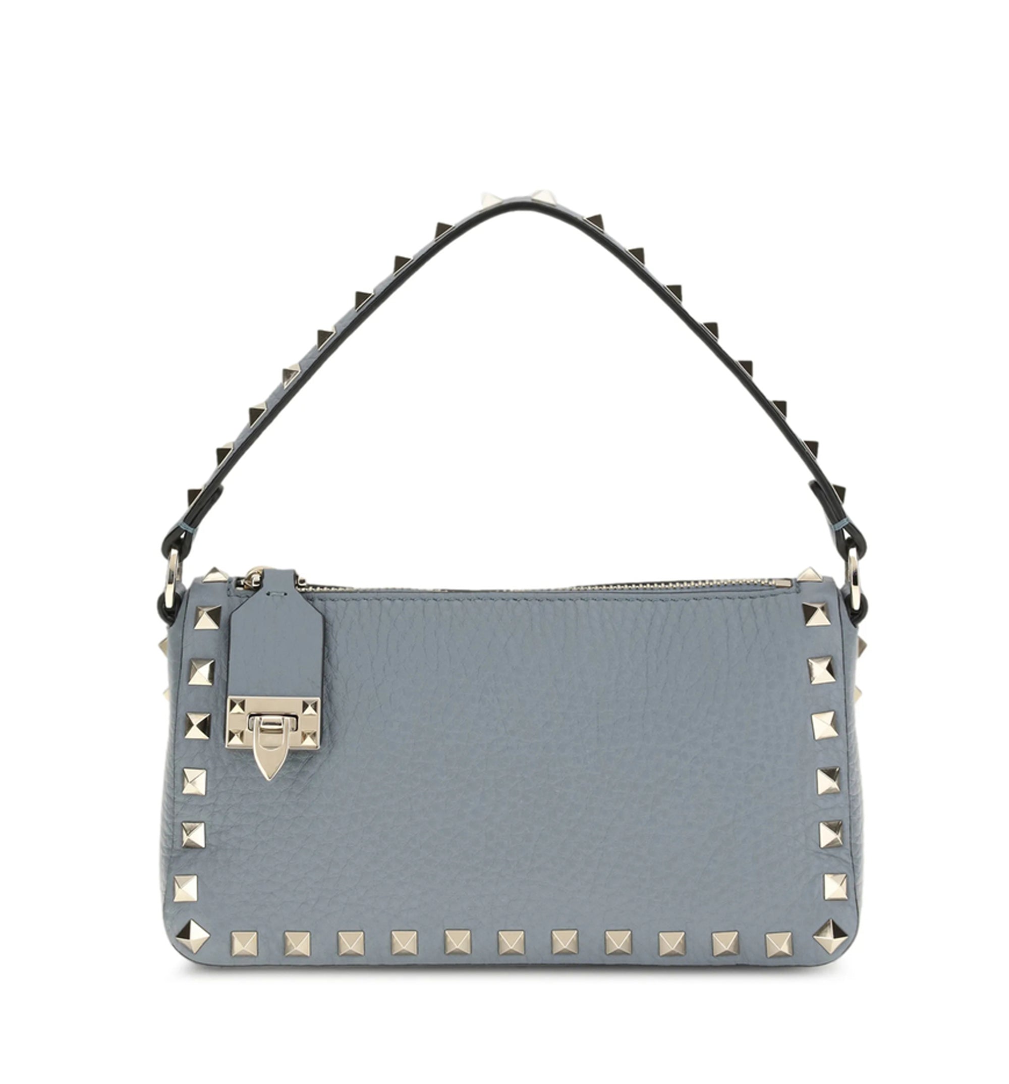 Small Rockstud Grained Calfskin Shoulder Bag