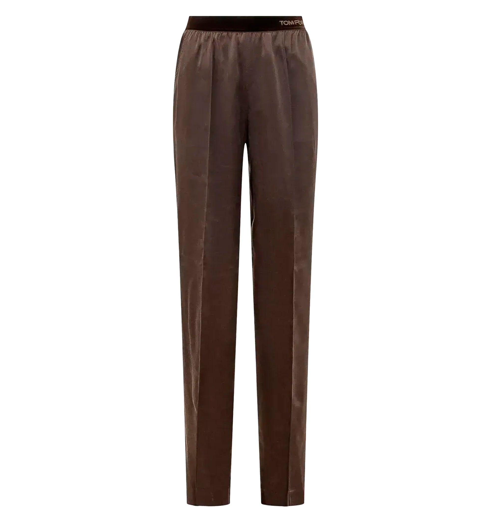 Peach-Feel Silk Satin Pj Pants