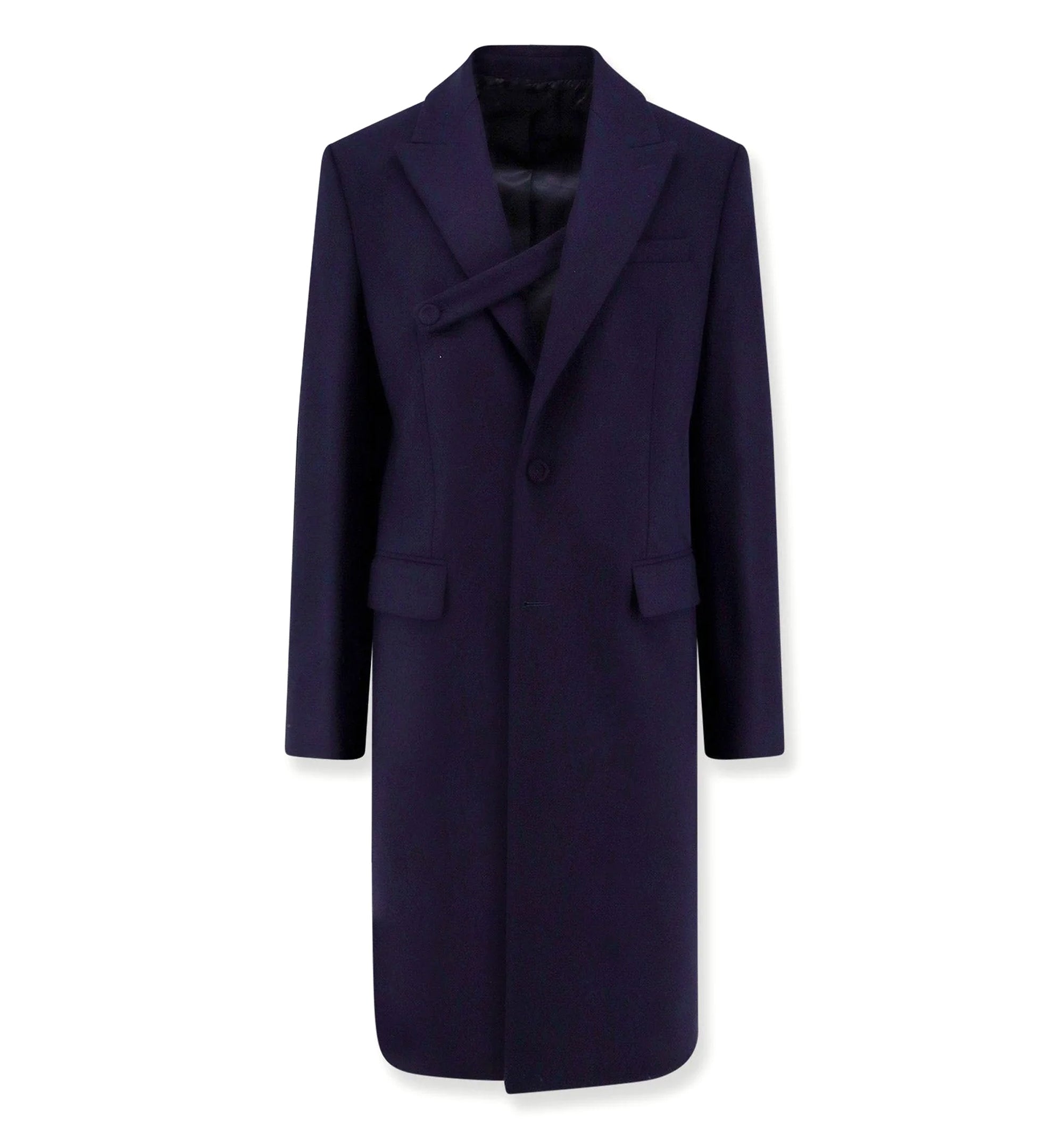 Long Coat with Buttoned Strap