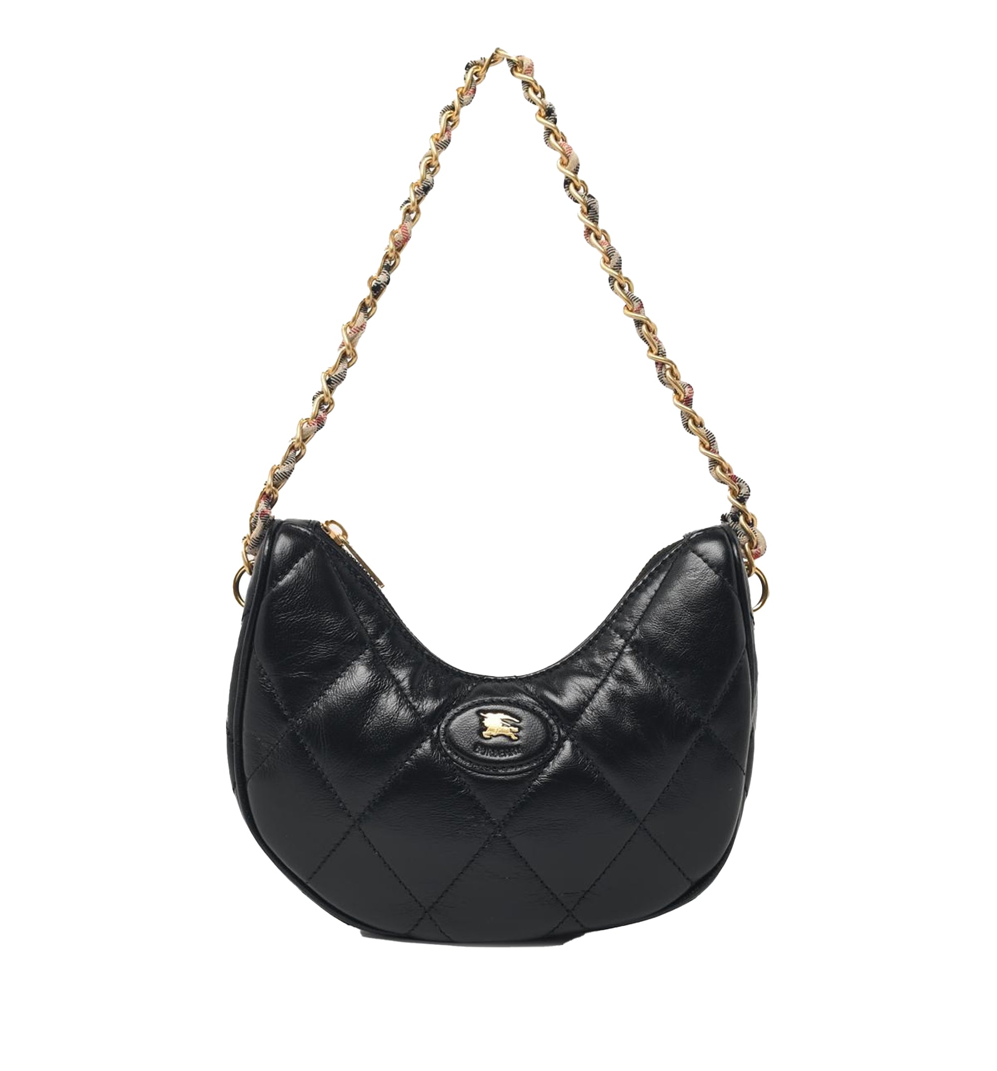 Horseshoe Quilted Chained Shoulder Bag