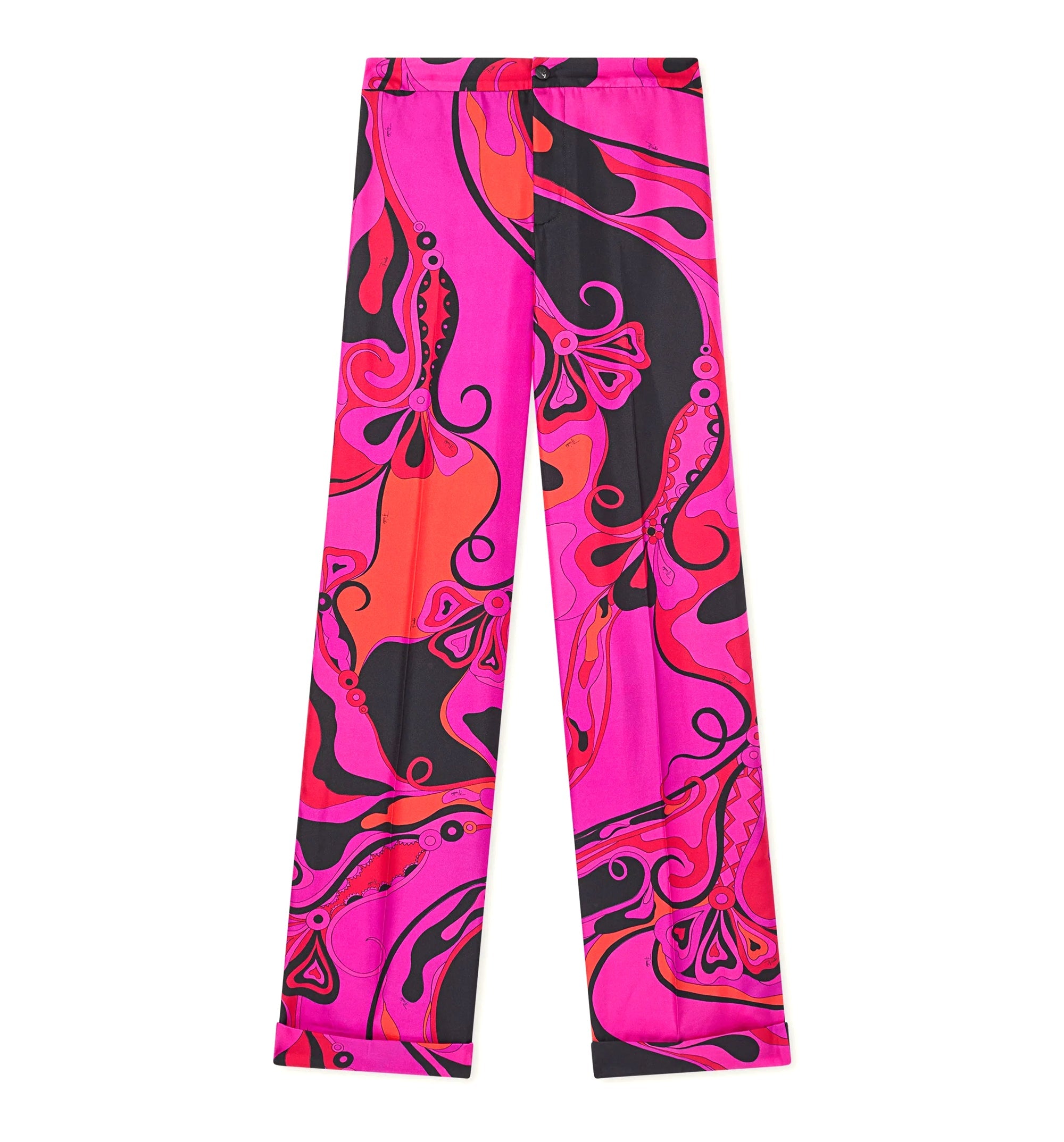 Orchidee Print Silk Pants
