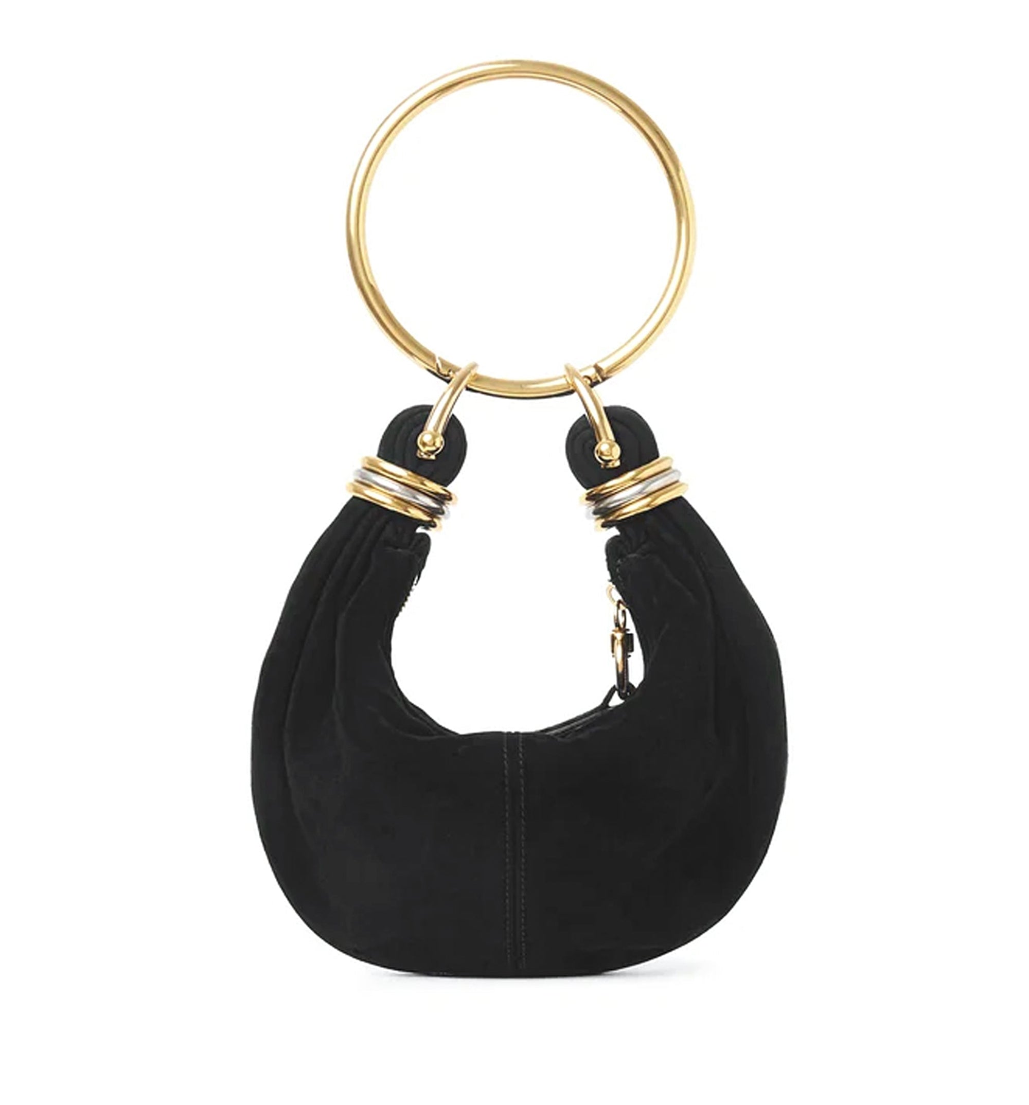 Mini Bracelet Hobo Bag In Suede Leather