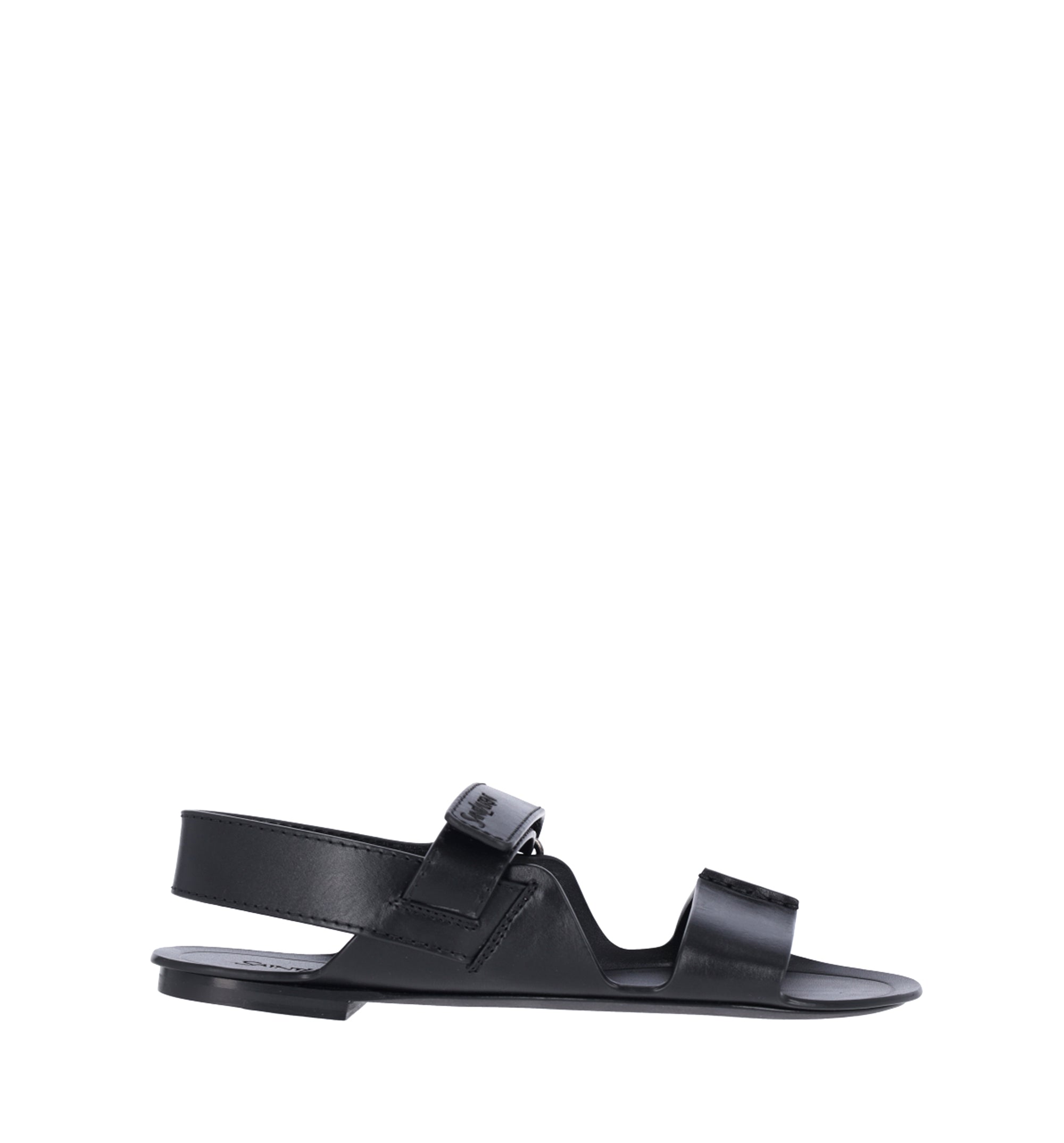 Leather logo sandals