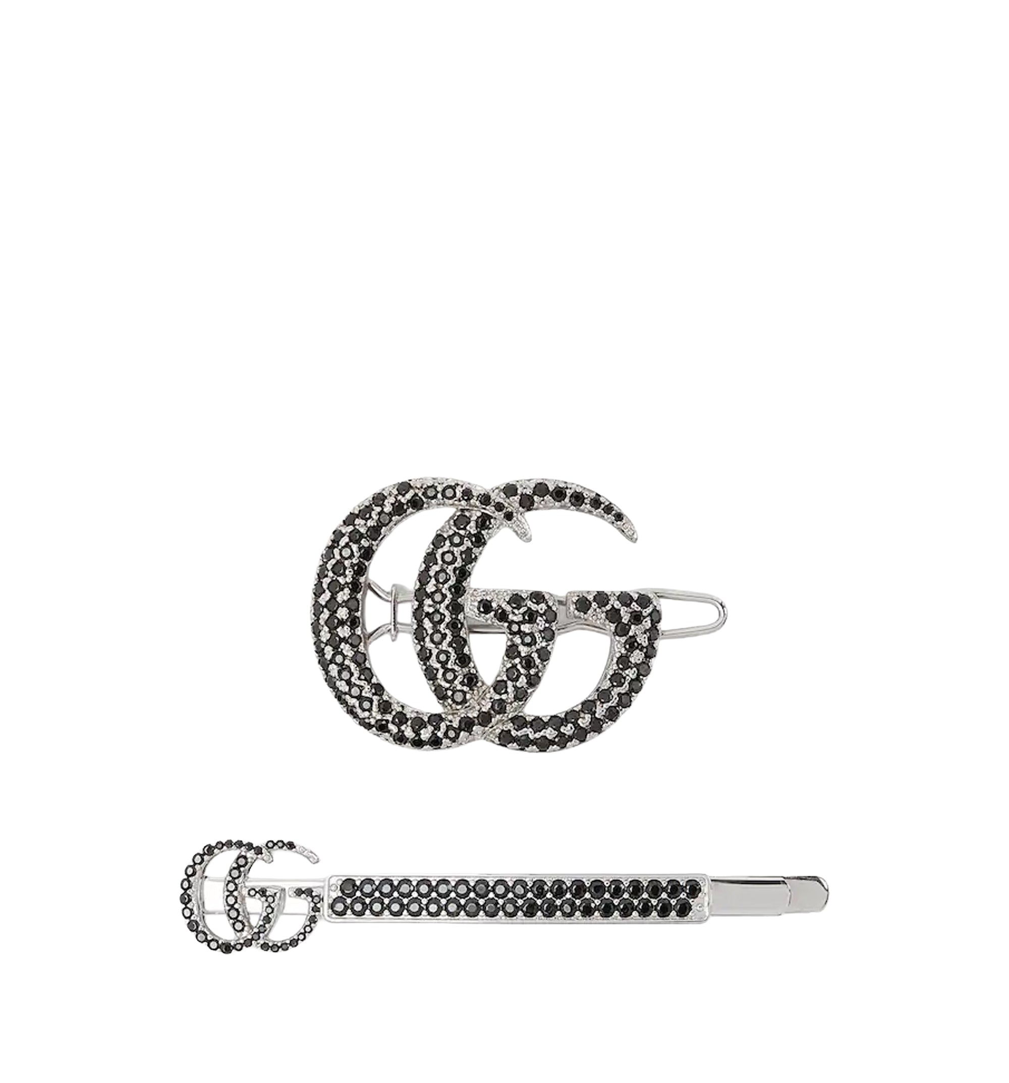 Double G Hair Slide Set With Crystals