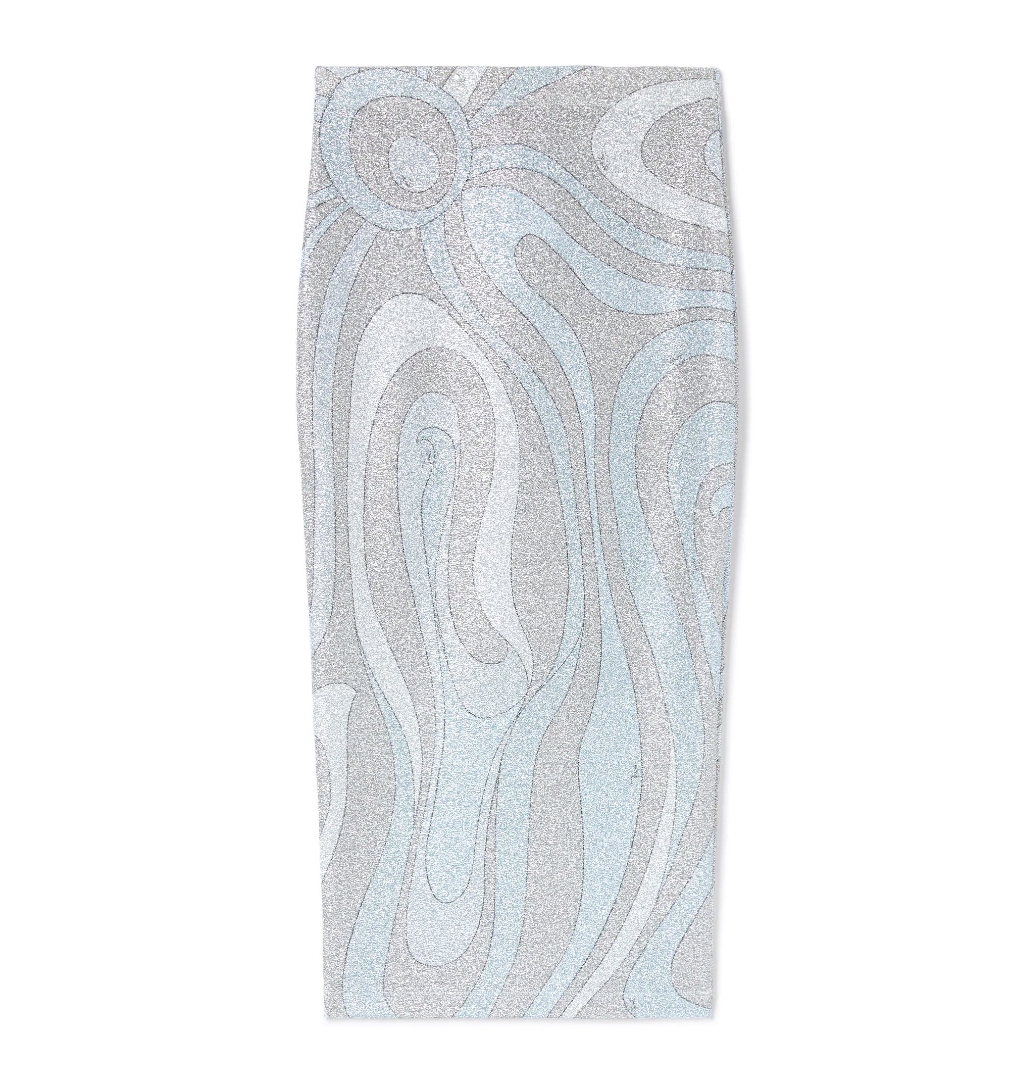 Marmo Print Midi Skirt in Jersey Lamé