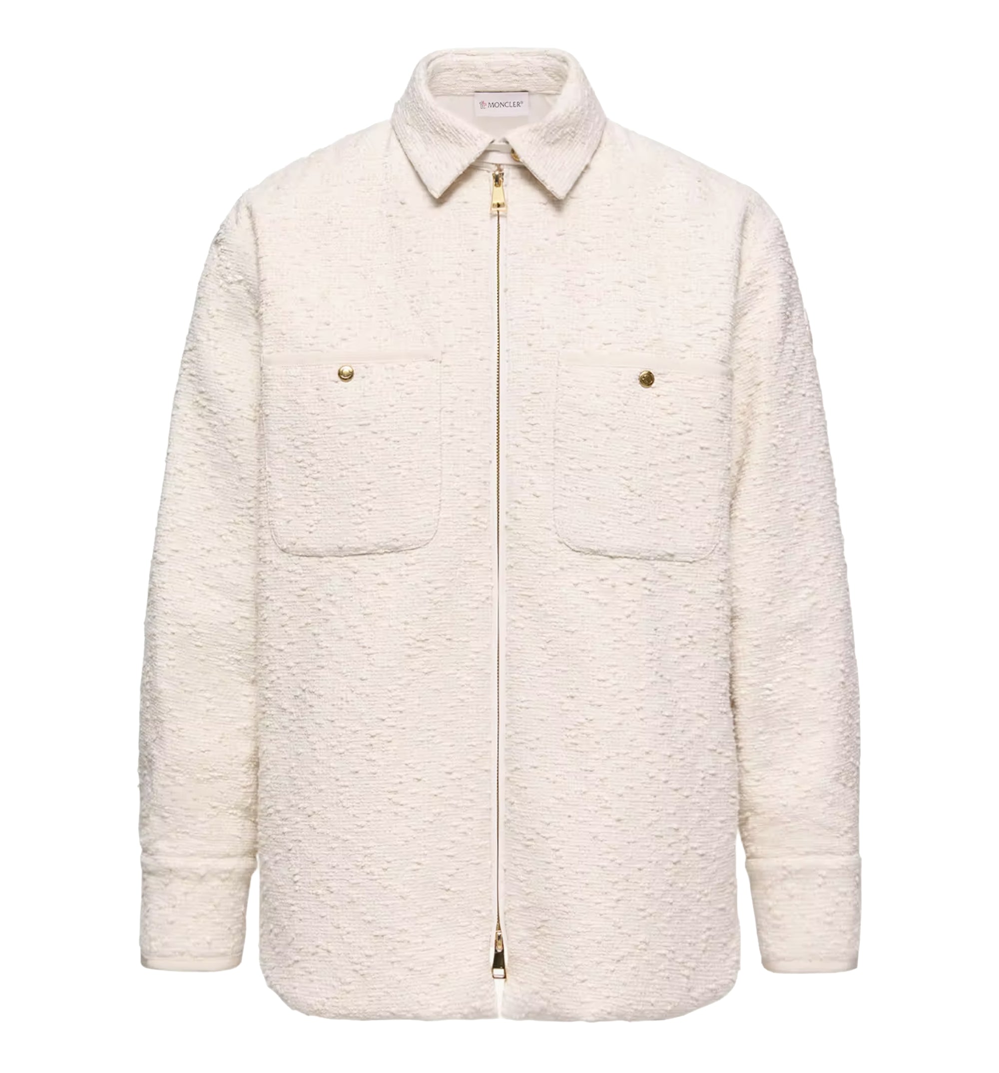 Cotton Blend Bouclé Down Shirt Jacket