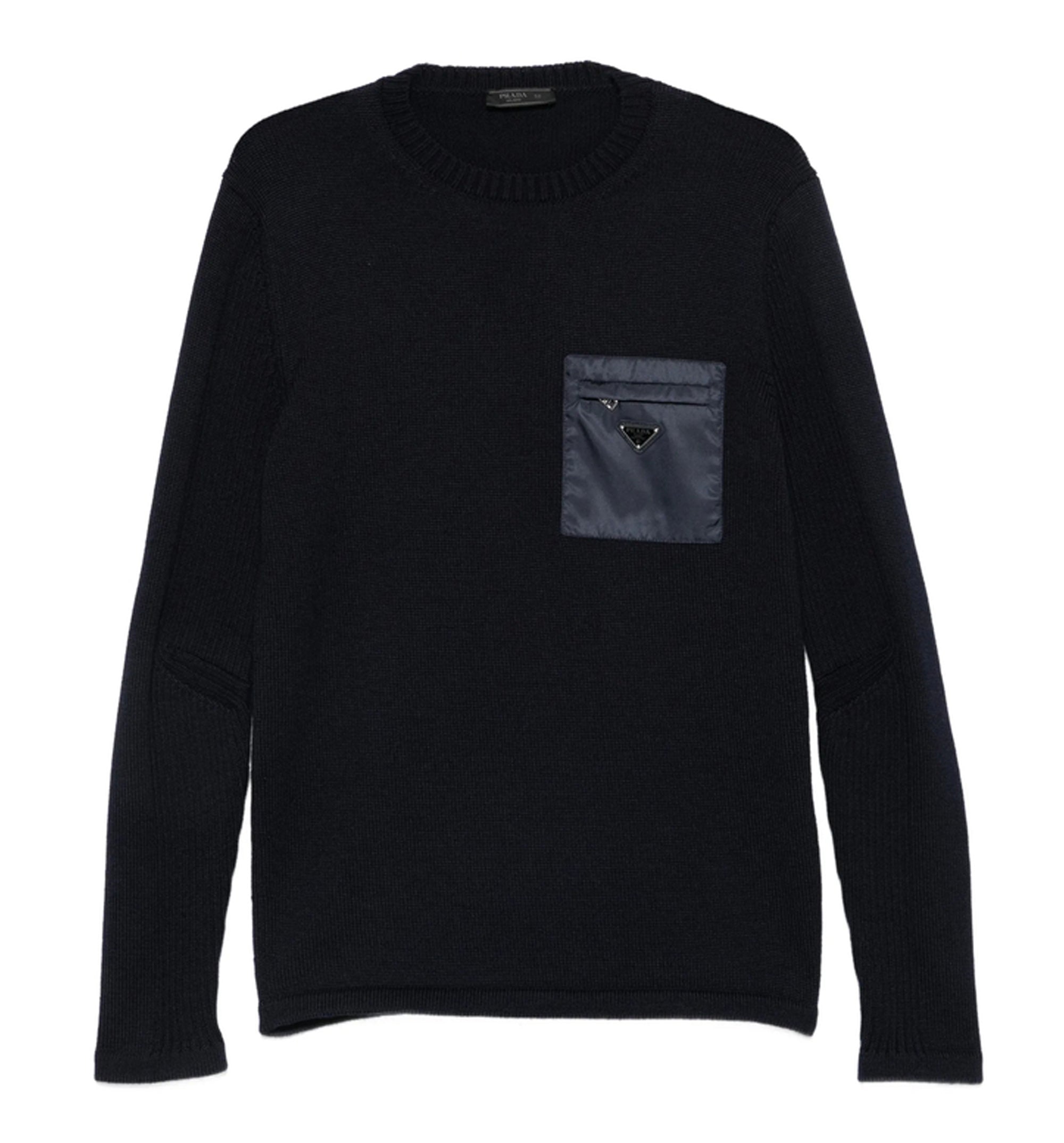 Logo-plaque Zip-pocket Wool Jumper