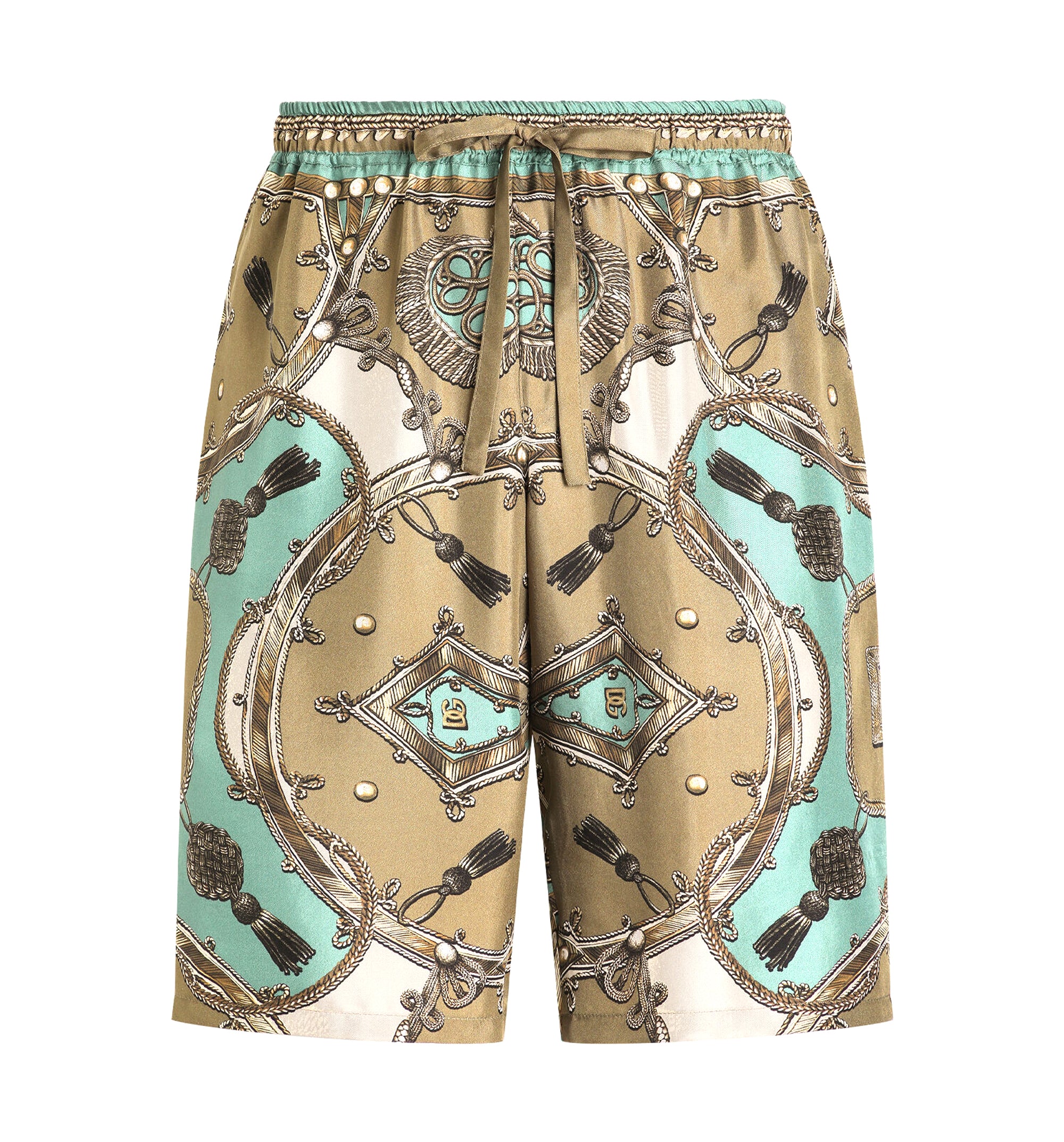 Cargo-Print Washed Silk Twill Vanity Bermuda Shorts
