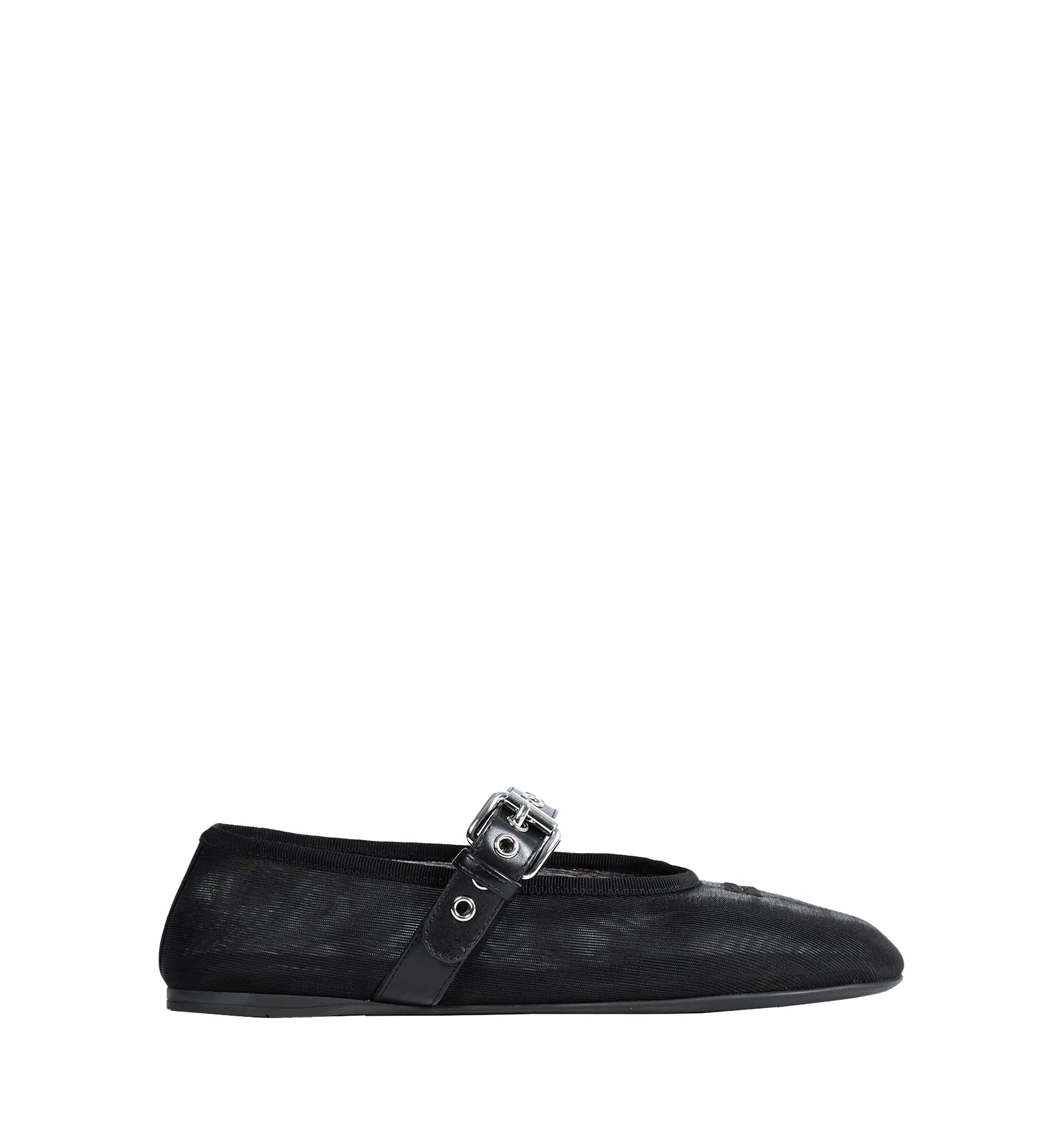 Mesh fabric ballerinas