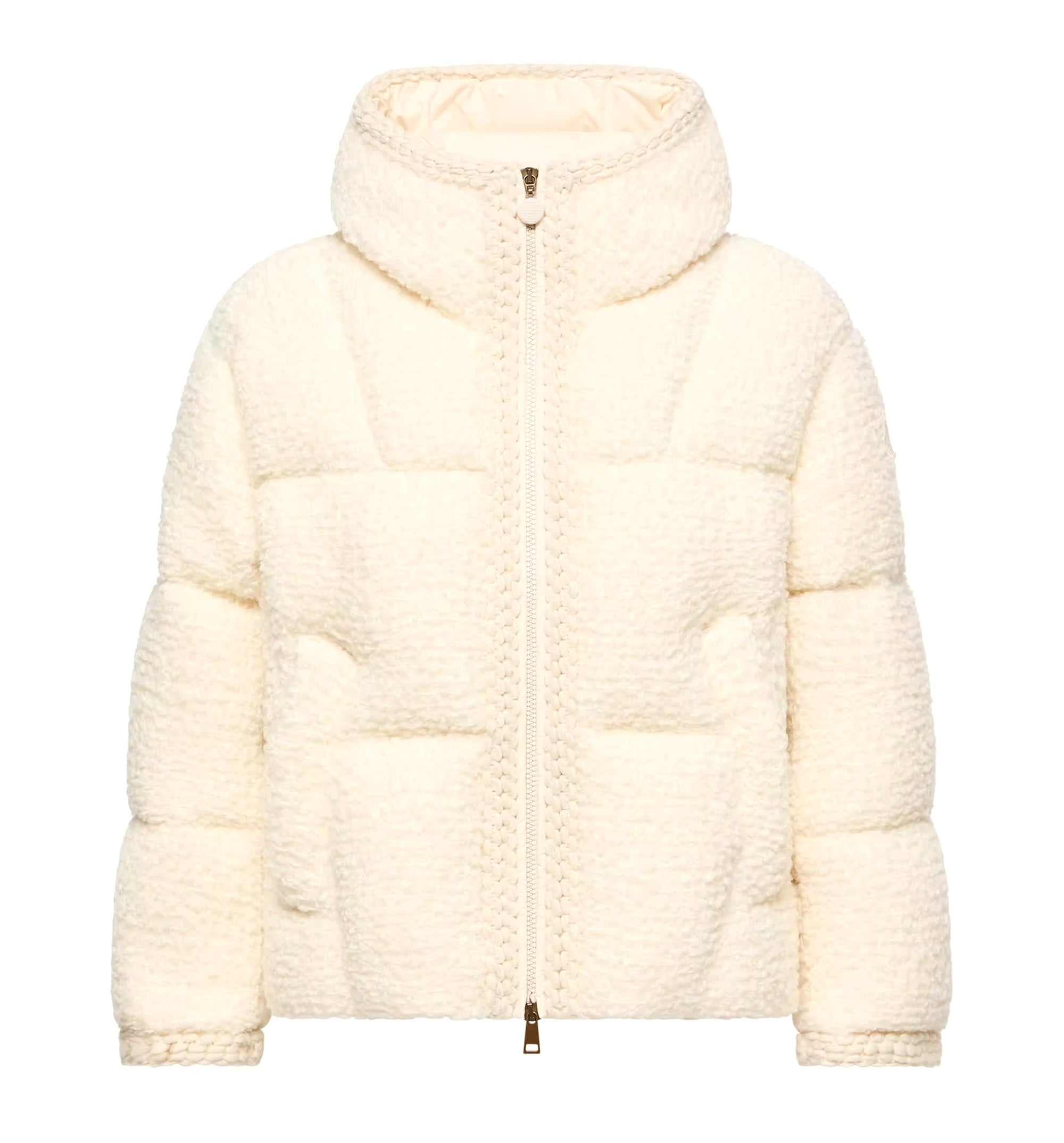 Cristallin Hooded Wool Blend Short Down Jacket
