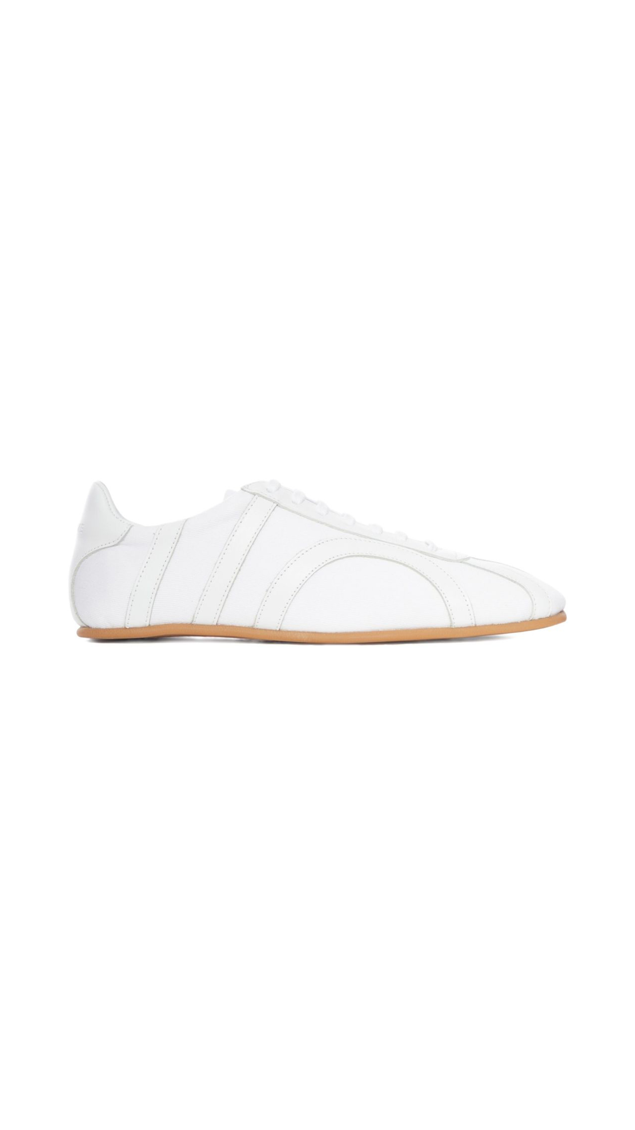 Canvas Lace-up Sneakers - White