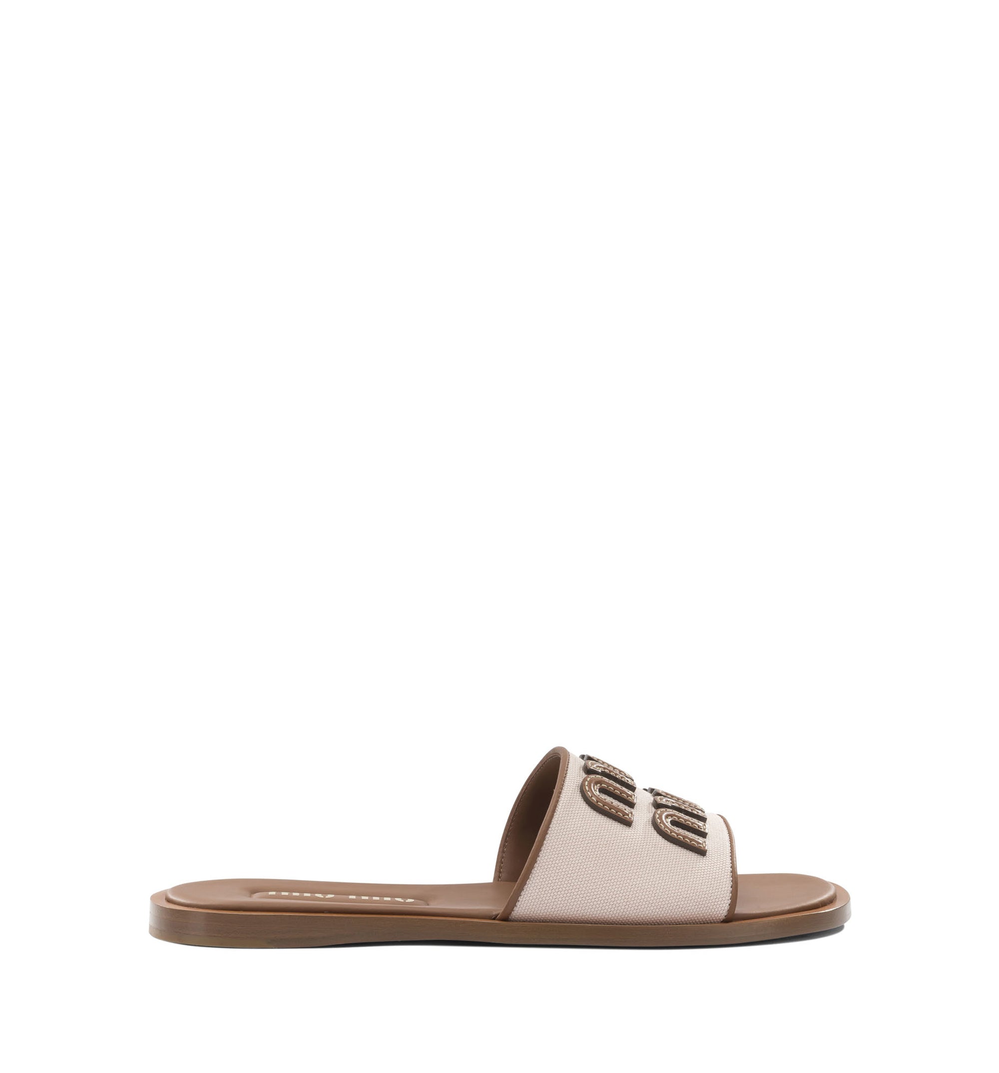 Canvas And Leather Slides
