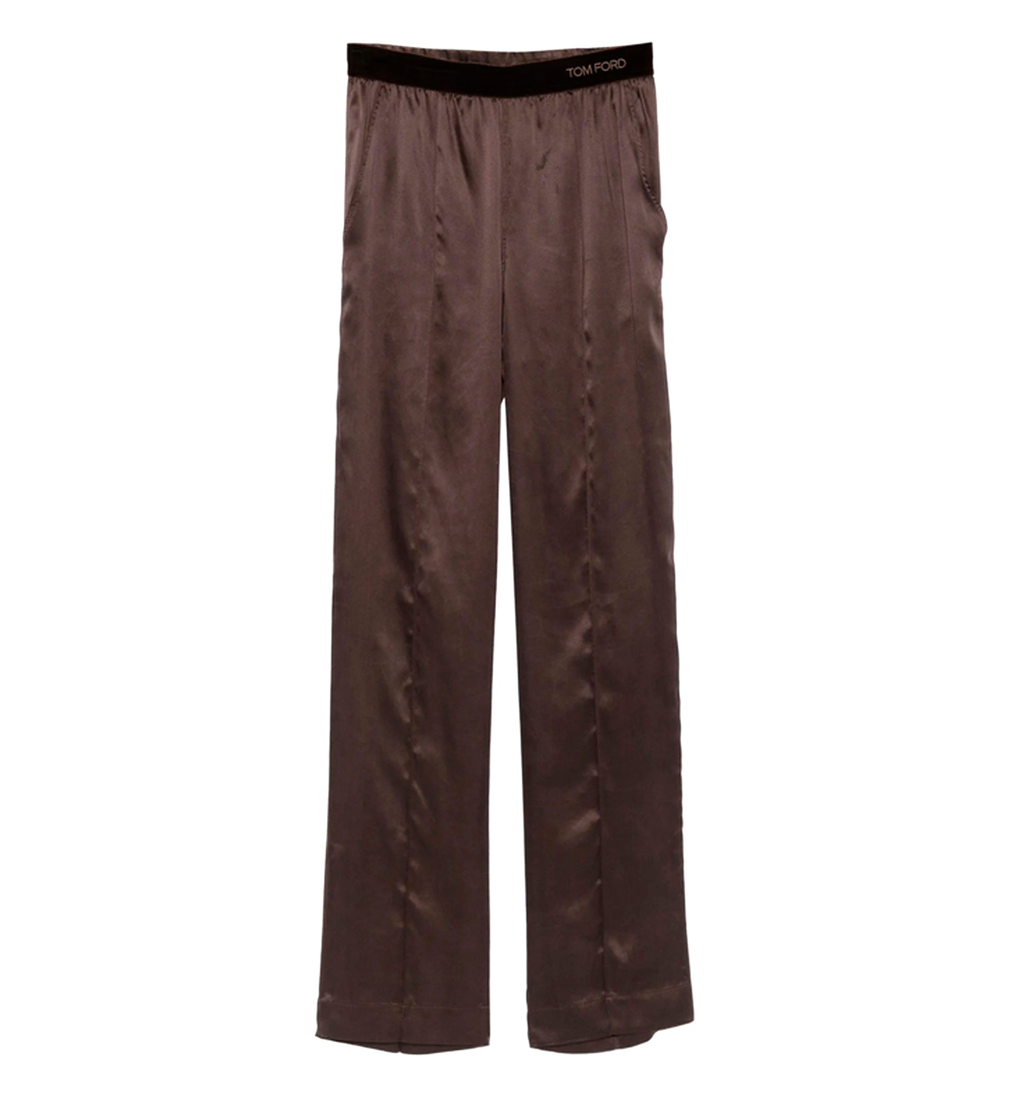 Peach-Feel Silk Satin Pj Pants