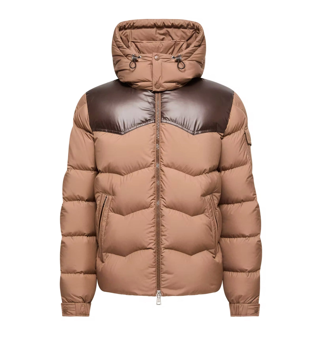 Ravelis Hooded Zig-Zag Quilted Short Down Jacket