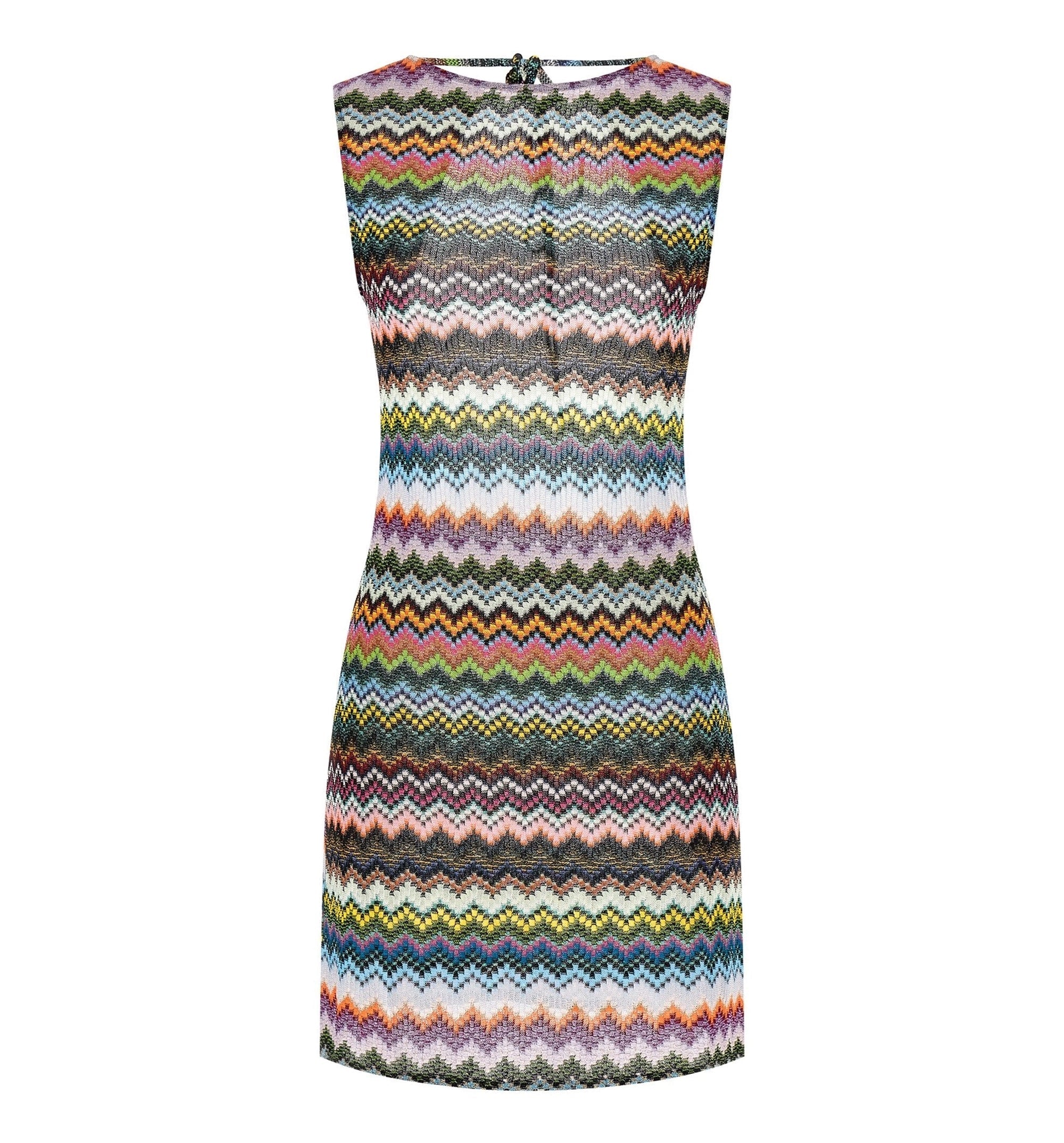 Short Cover-Up In Lamé Viscose With Pixel-Effect Zigzag Pattern