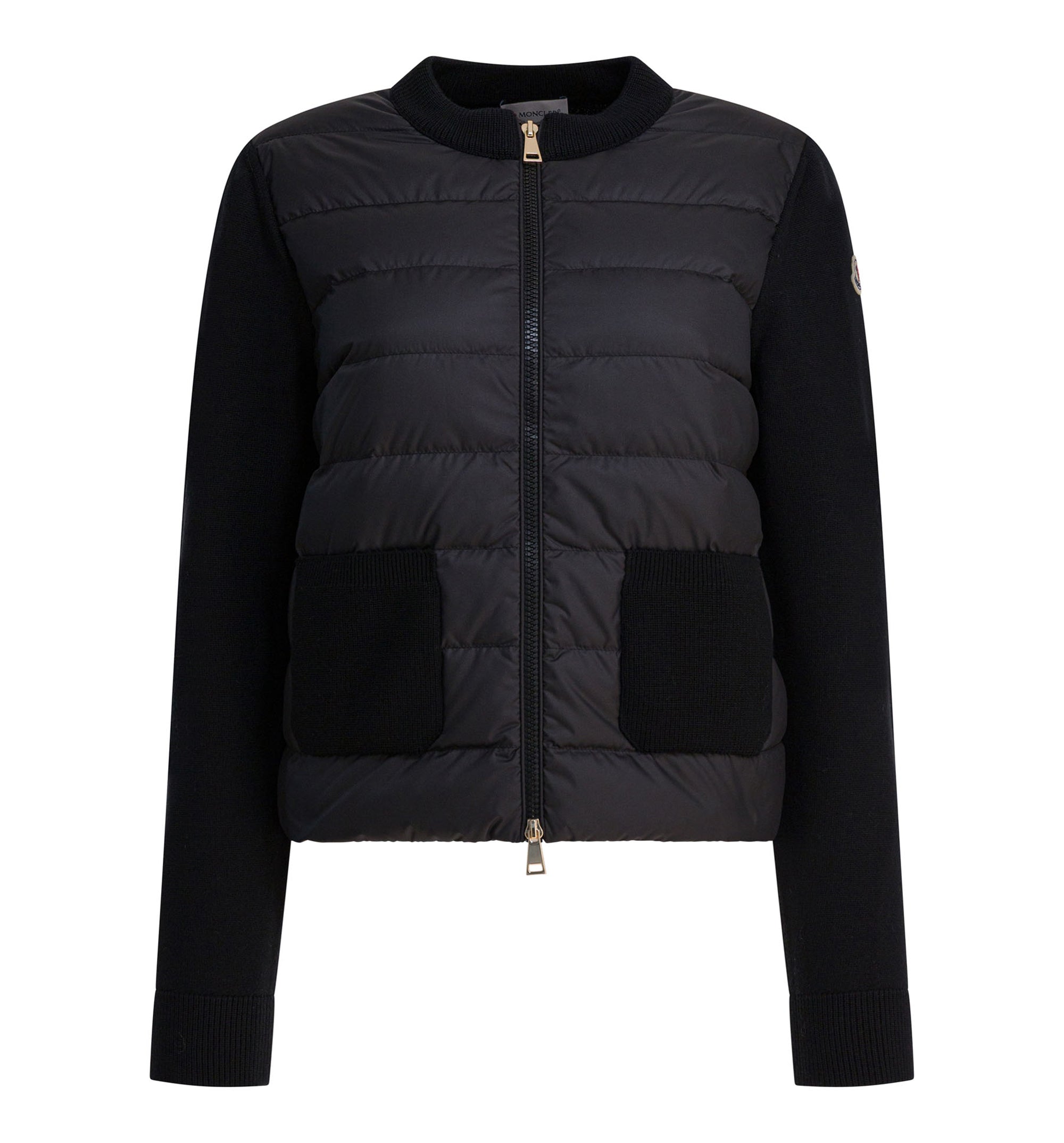 Padded wool cardigan