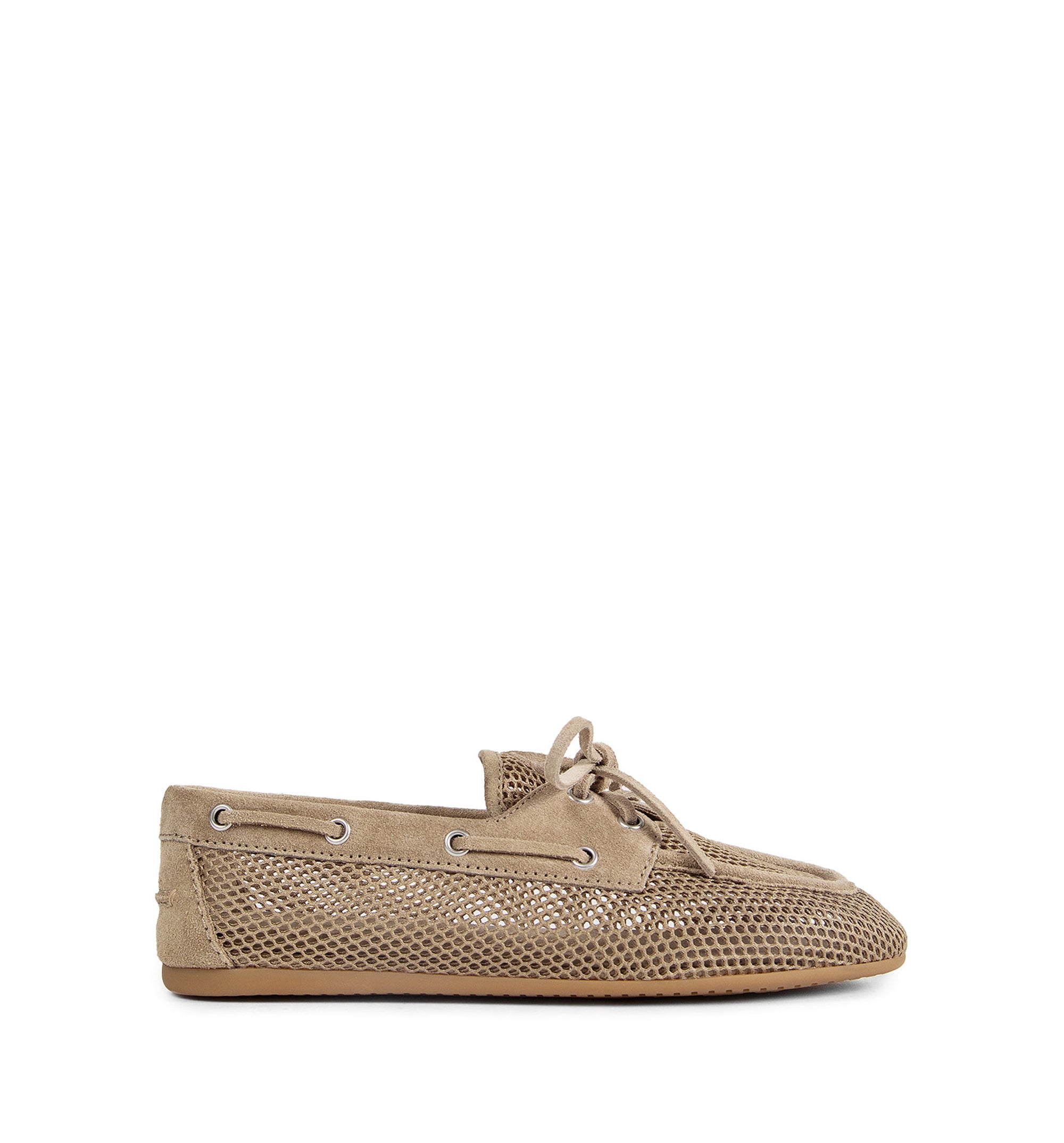 Mesh And Suede Deck Shoes