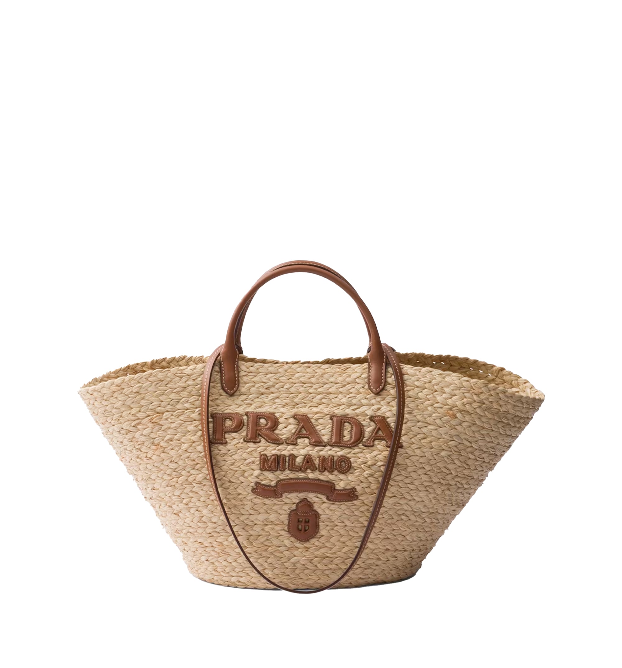 Large raffia and leather shopping bag