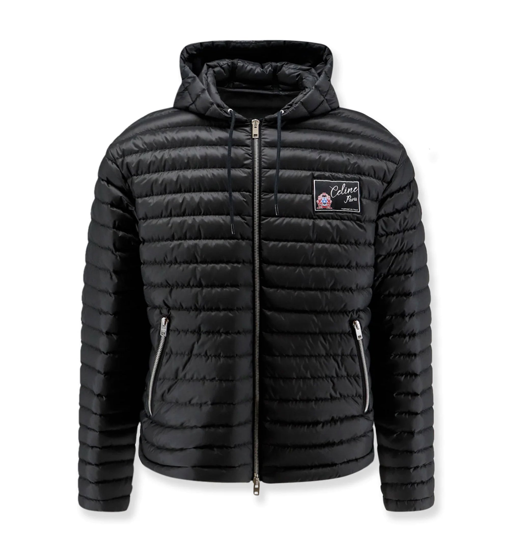 Hooded quilted down jacket