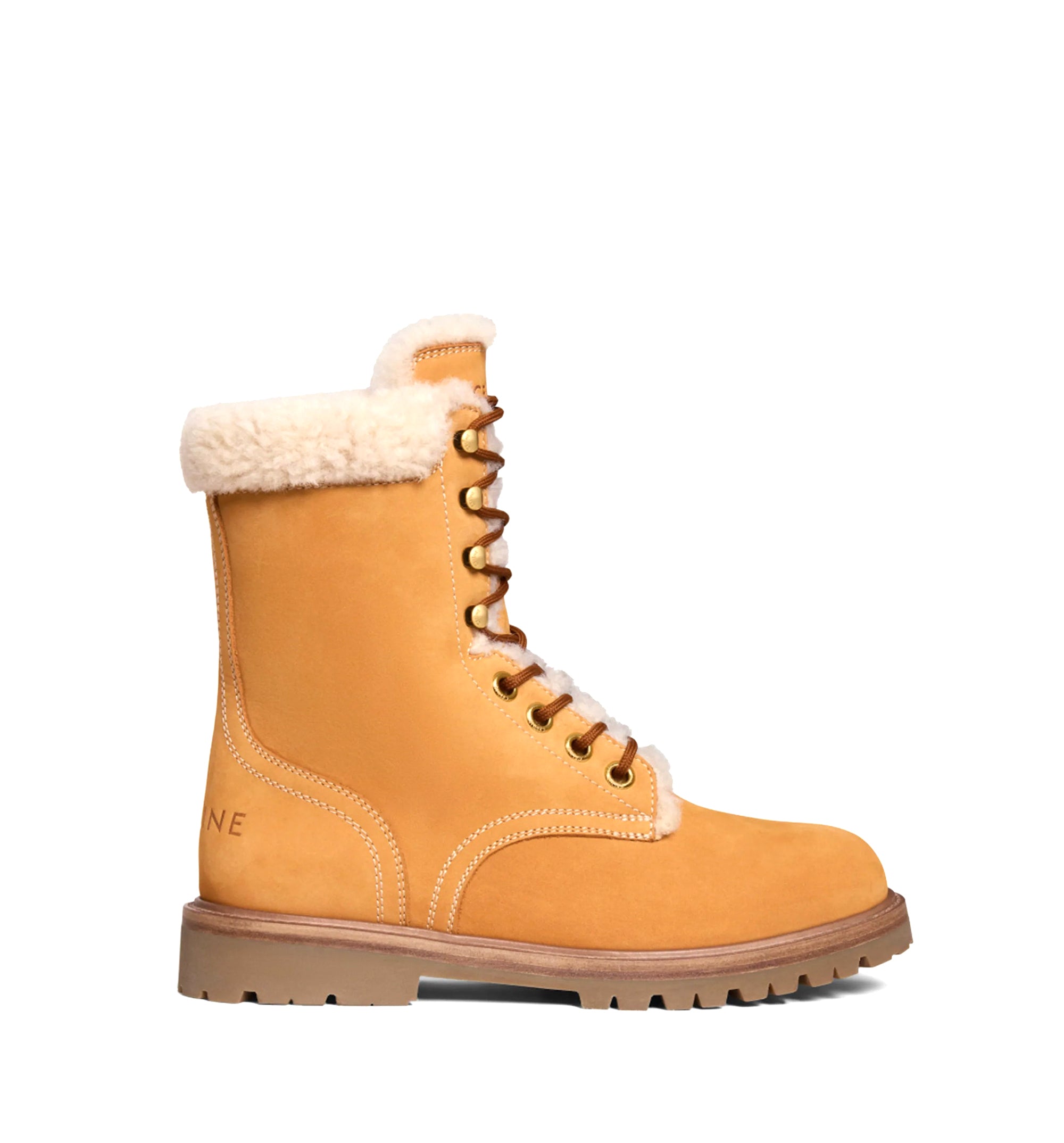 Kurt Lace-up Mid Boot in Nubuck & Shearling - Light Tan/Natural
