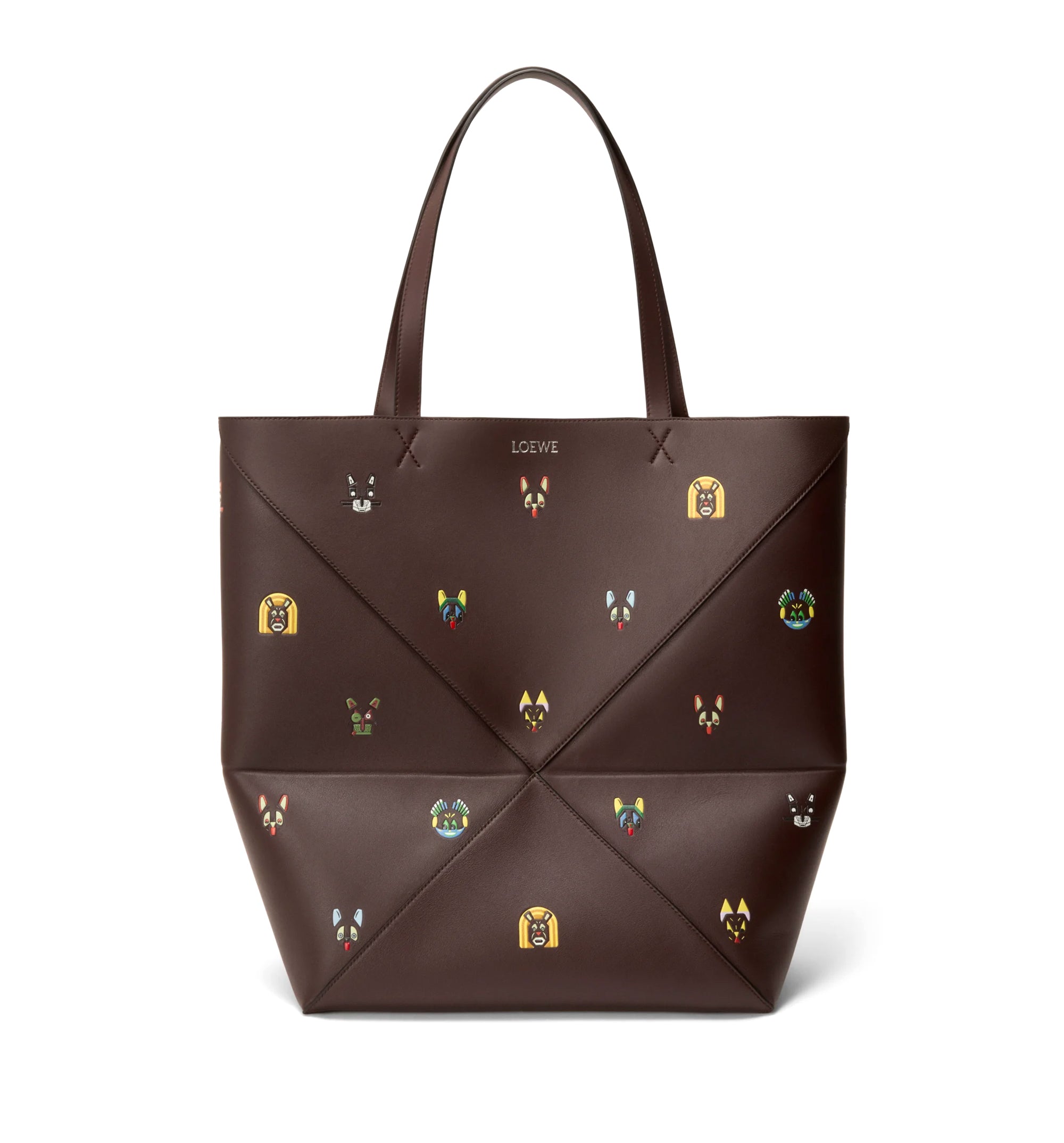 Cats XL Puzzle Fold Tote in Nappa Calfskin