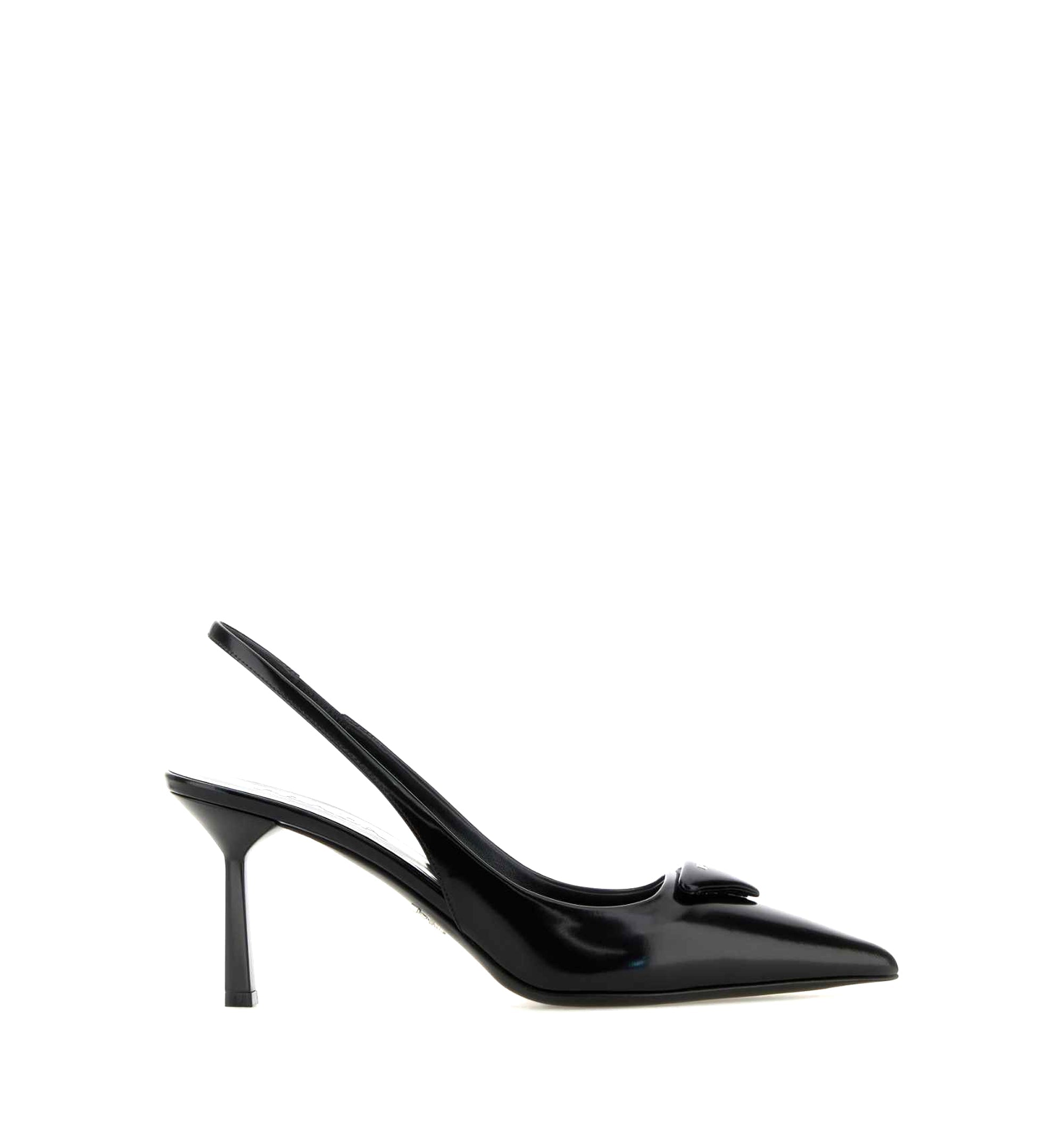 Patent leather slingback pumps