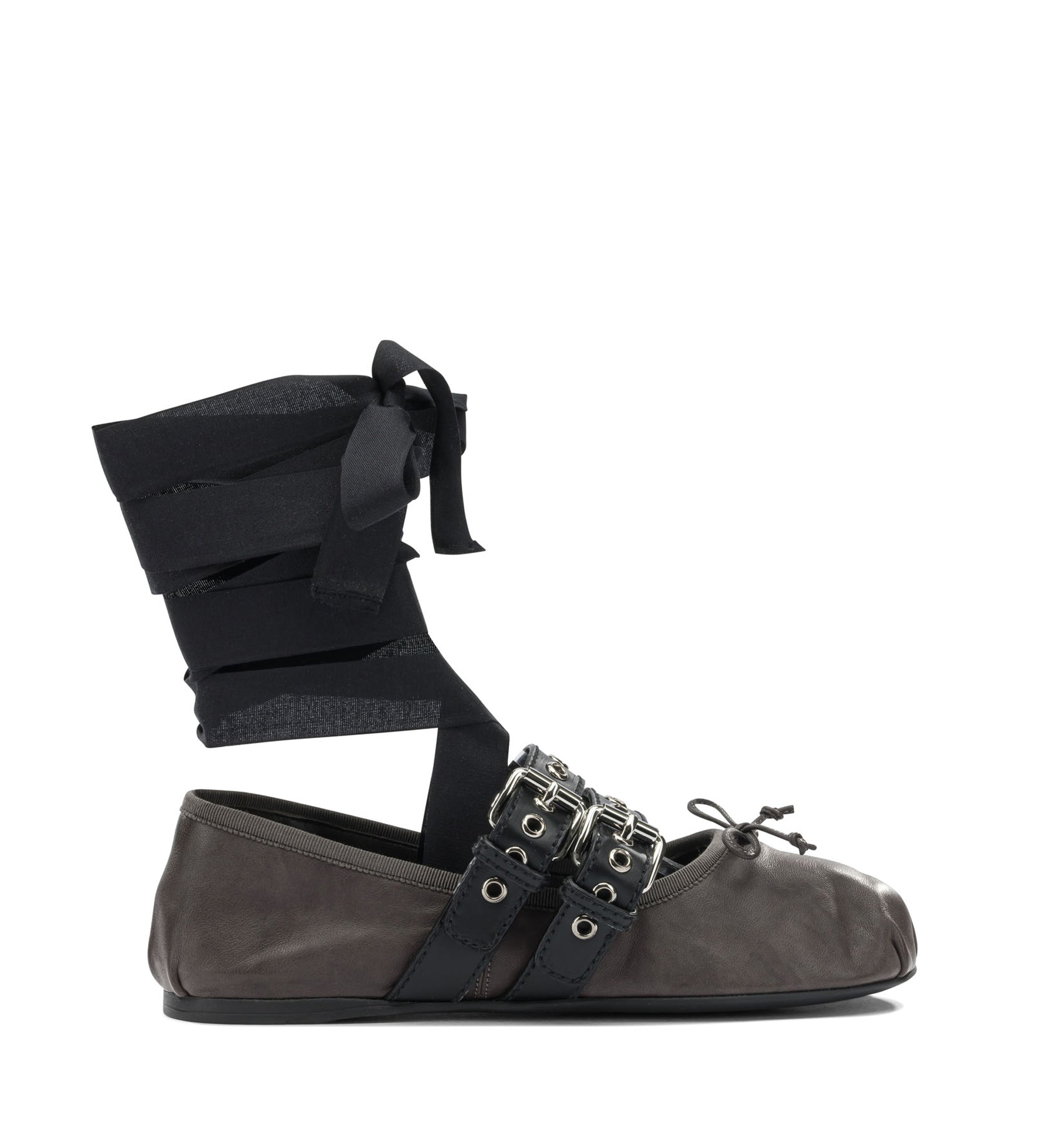 Nappa And Calf Leather Ballerinas