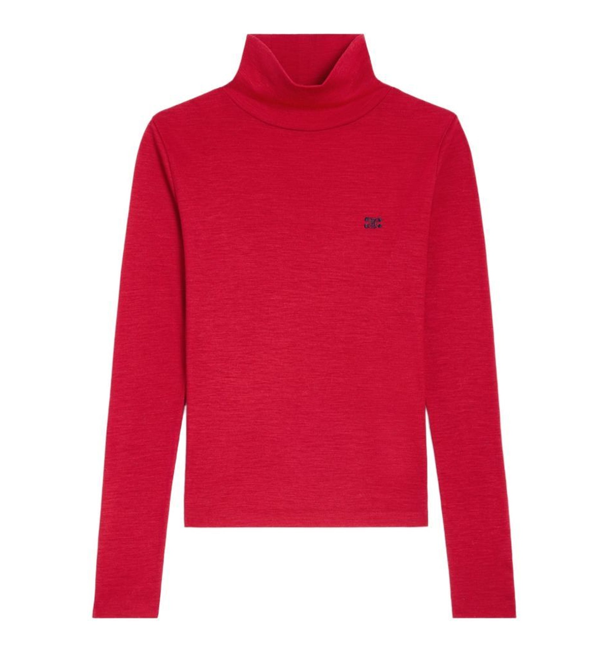 Turtleneck Top In Wool Jersey