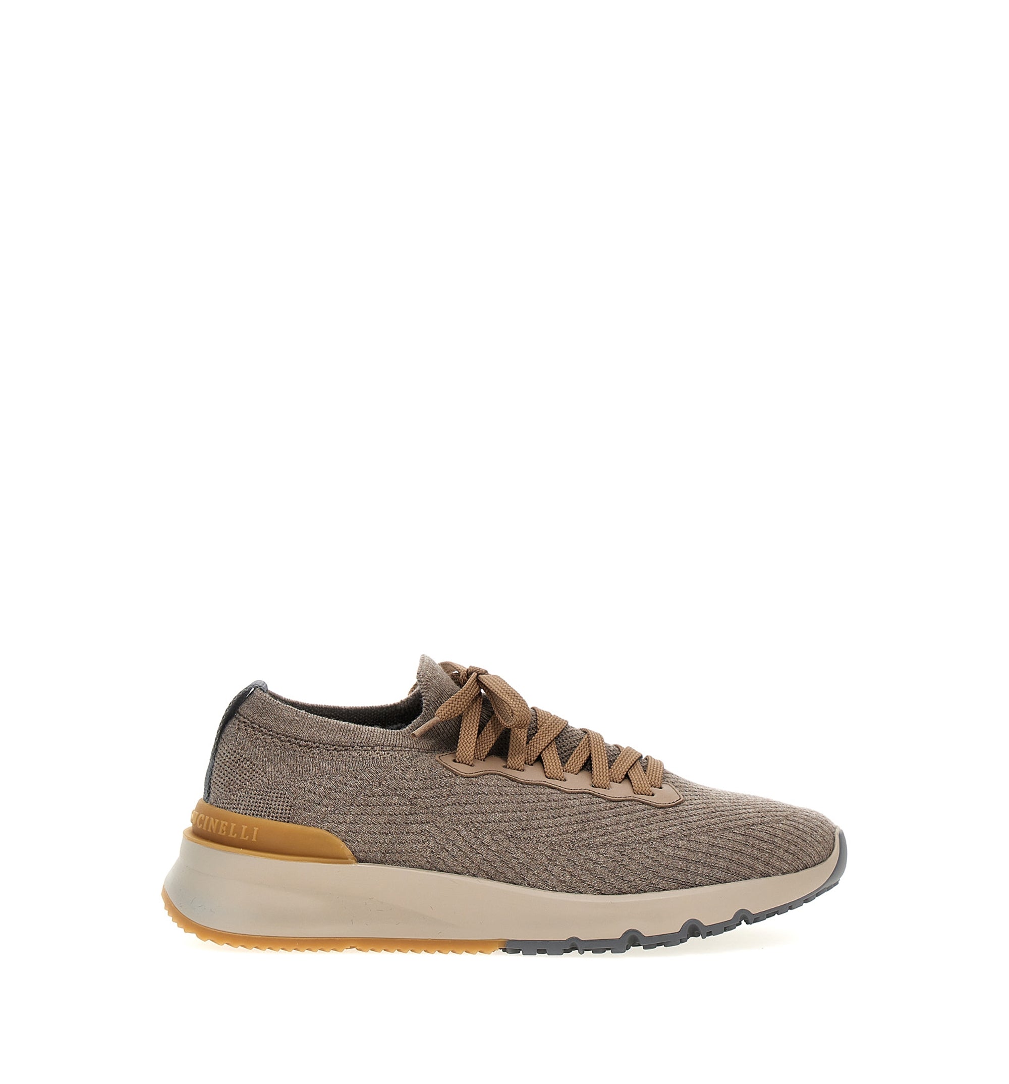 Wool Knit And Semi-Polished Calfskin Runners With Warm Inner Lining